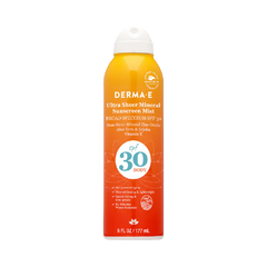 Derma E, Ultra Sheer Mineral Body Sunscreen Mist SPF 30, 6 Fl Oz