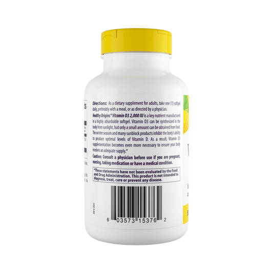Healthy Origins, Vitamin DЗ Gels, 2000 IU, Lanolin, 240 Softgels