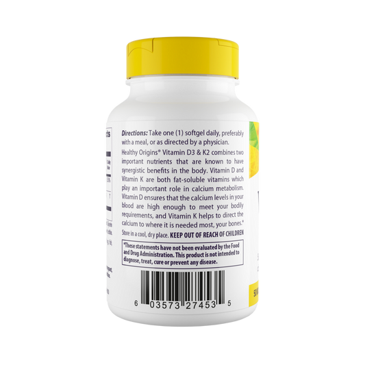 Healthy Origins, Vitamin D3 & K2, 180 Softgels