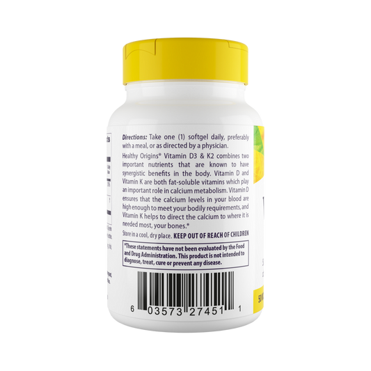 Healthy Origins, Vitamin D3 & K2, 60 Softgels