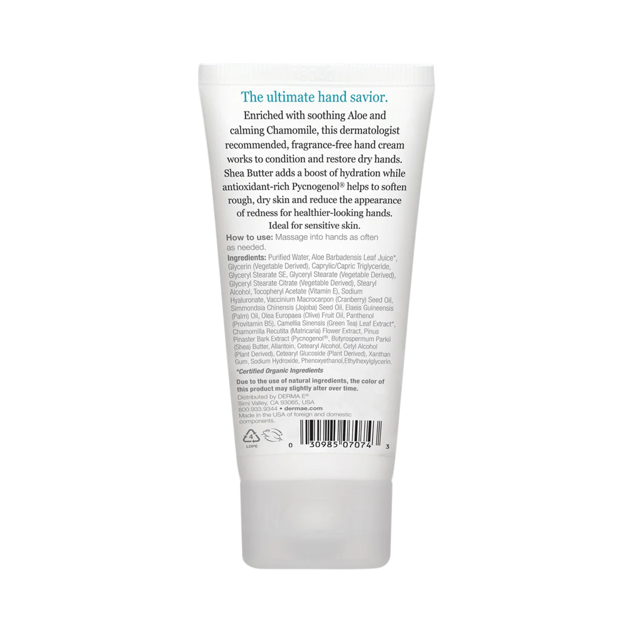 Derma E, Vitamin E Fragrance-Free Sensitive Skin Shea Hand Repair Cream, 2 Oz