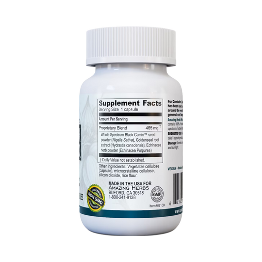 Amazing Herbs, Whole Spectrum Black Seed Gold, 60 Capules