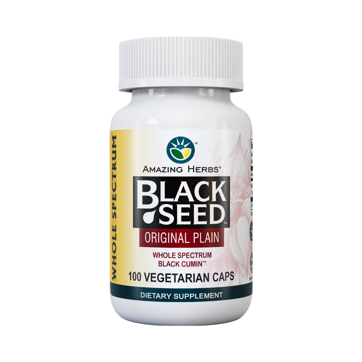Amazing Herbs, Whole Spectrum Black Seed Original Plain, 100 Capsules