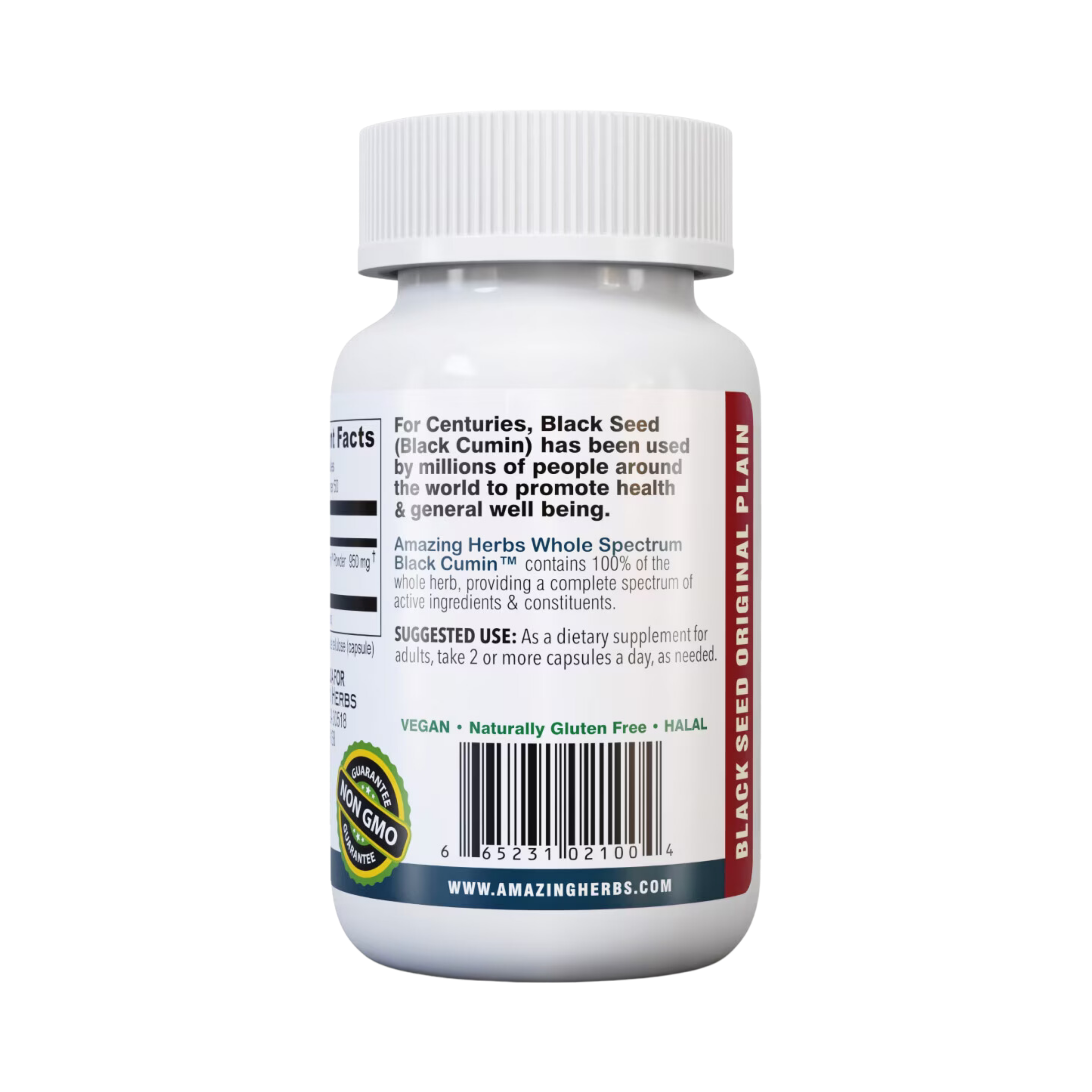 Amazing Herbs, Whole Spectrum Black Seed Original Plain, 100 Capsules