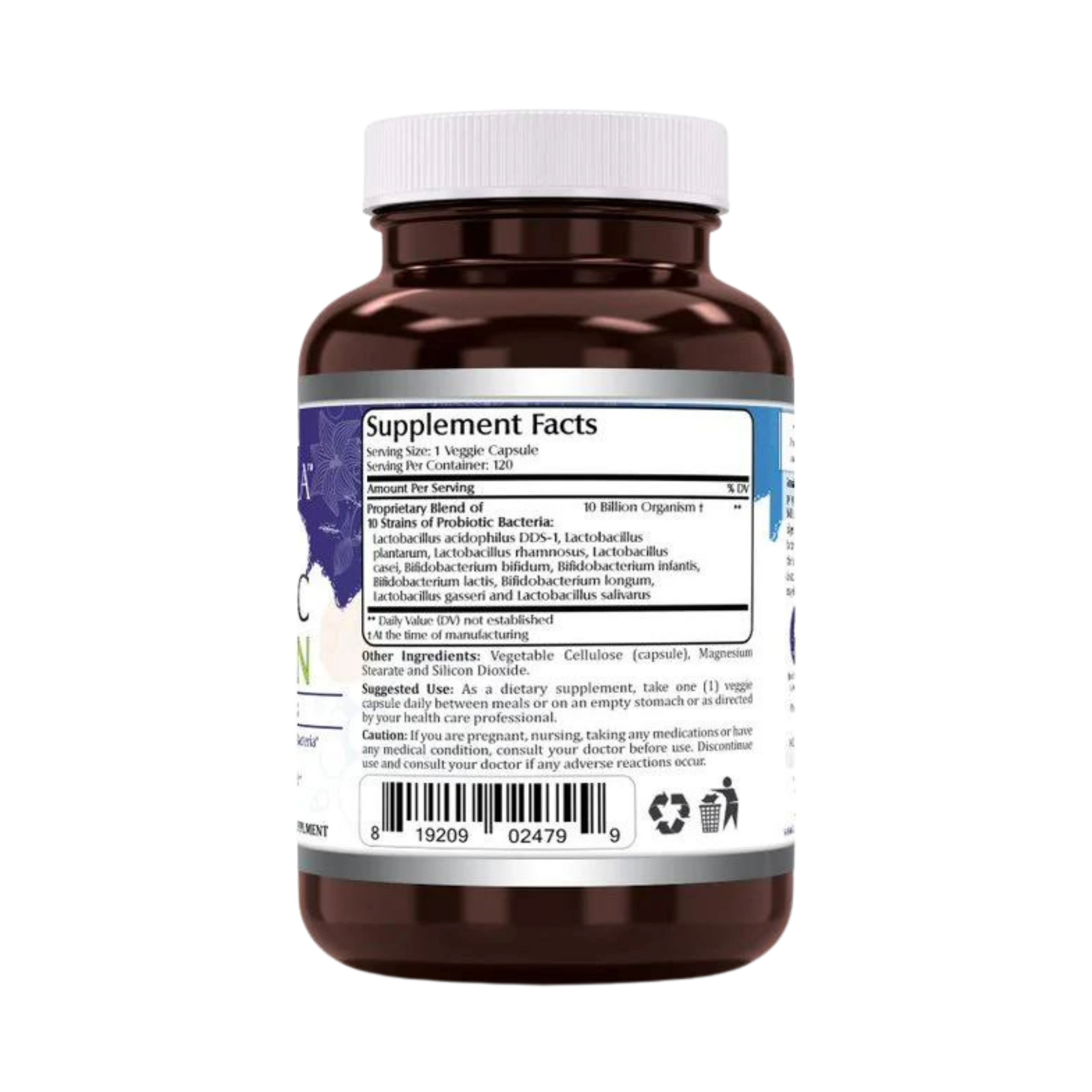 Amazing Flora, Probiotic 10 Billion 10 Probiotic Strains, 120 Capsules