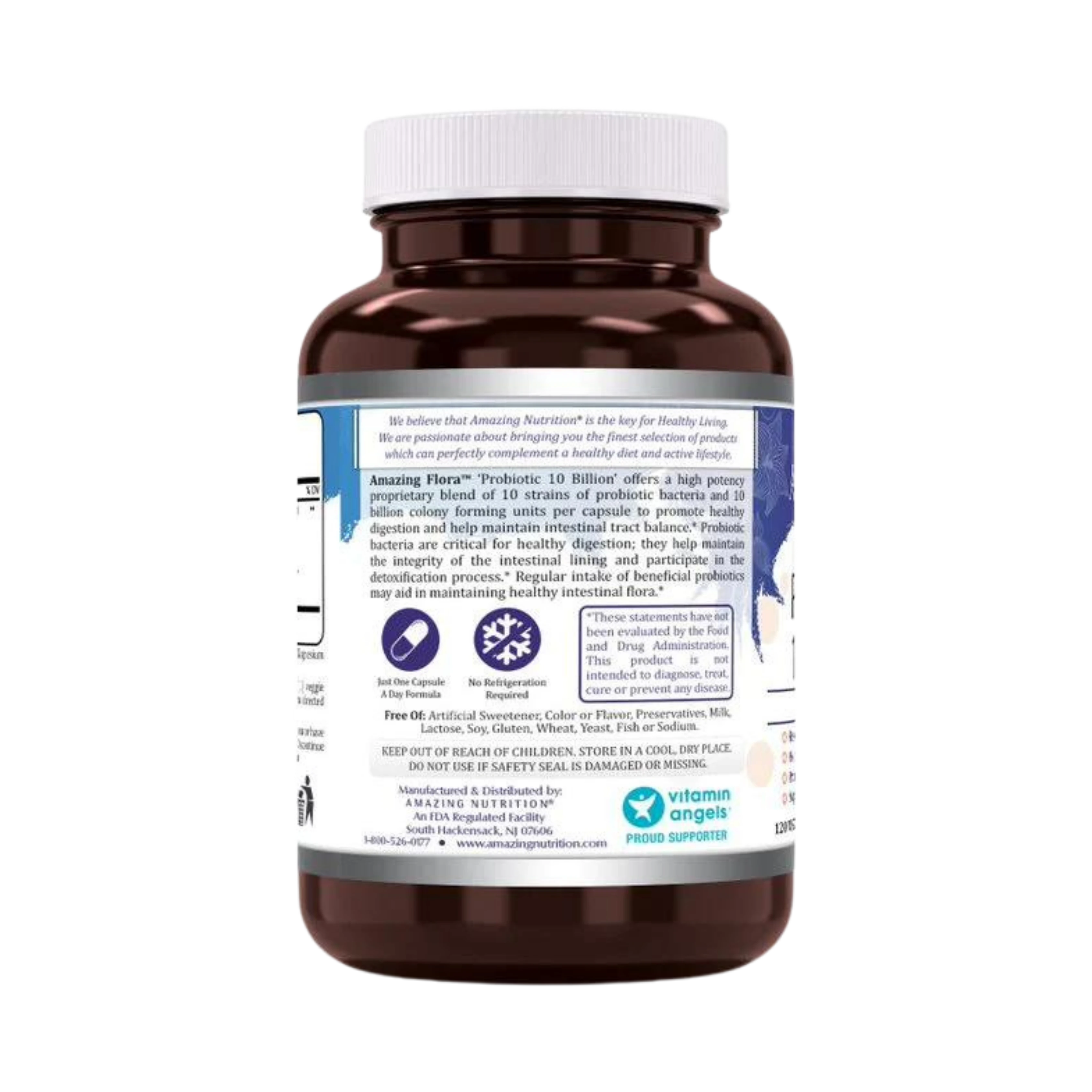 Amazing Flora, Probiotic 10 Billion 10 Probiotic Strains, 120 Capsules