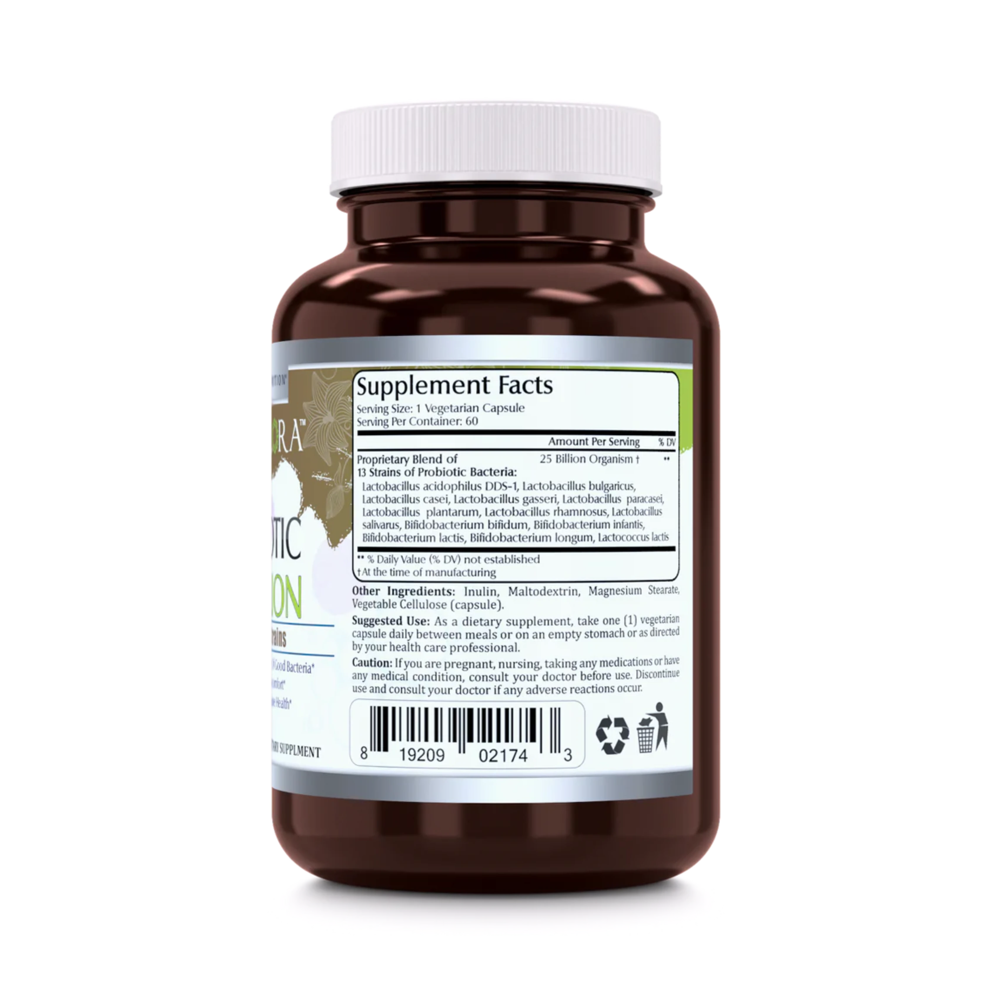 Amazing Flora, Probiotic 25 Billion 13 Probiotic Strains, 60 Vegetarian Capsules