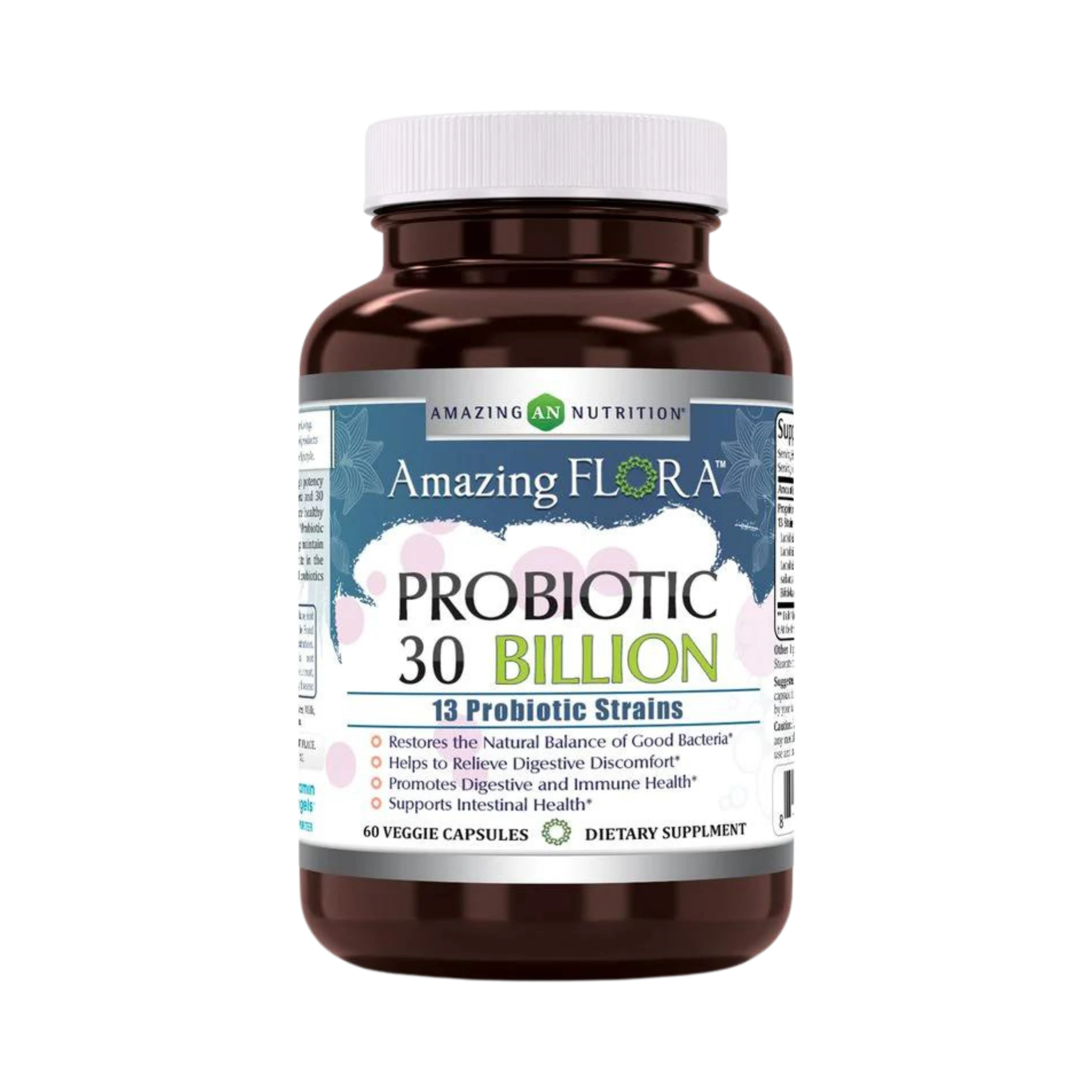 Amazing Flora, USDA Certified Organic Probiotic, 30 Billion 13 Strains, 60 Organic Tablets