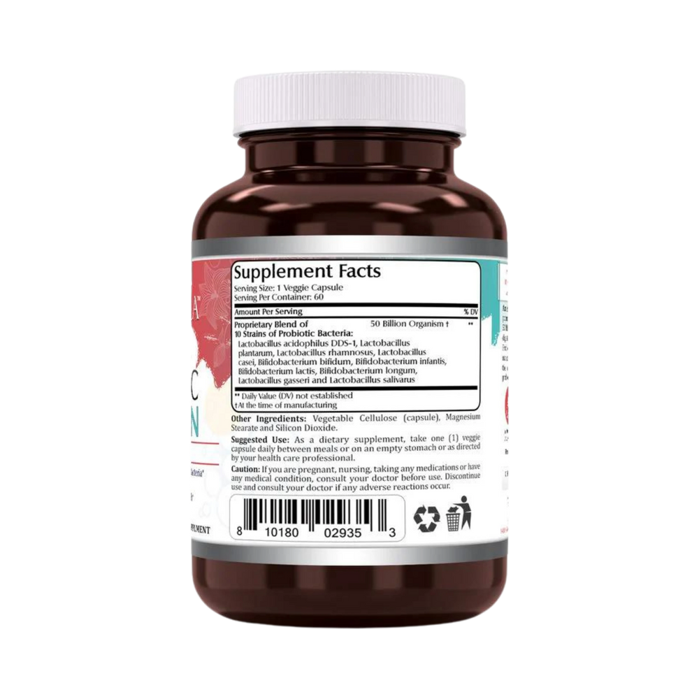 Amazing Flora, Women's Probiotic 50 Billion 10 Probiotic Strains, 60 Vegetarian Capsules