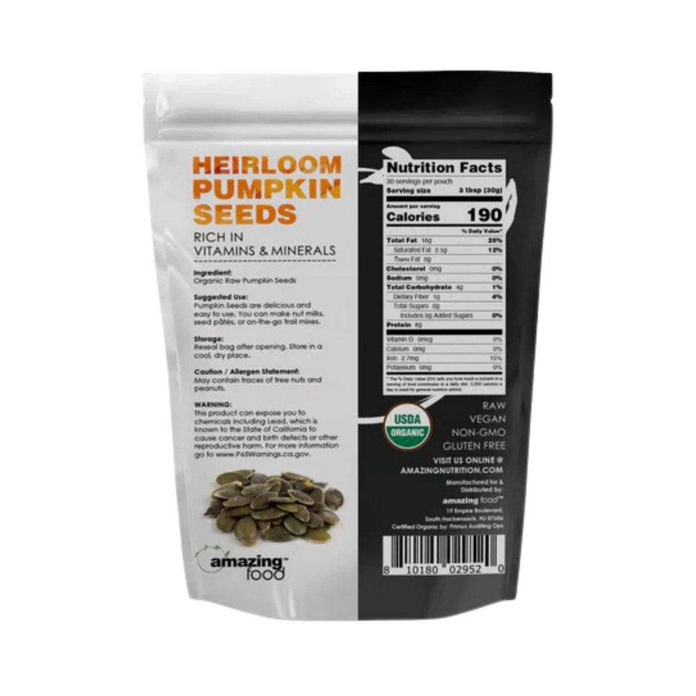 Amazing Food, Heirloom Pumpkin Seeds, 2 Lbs