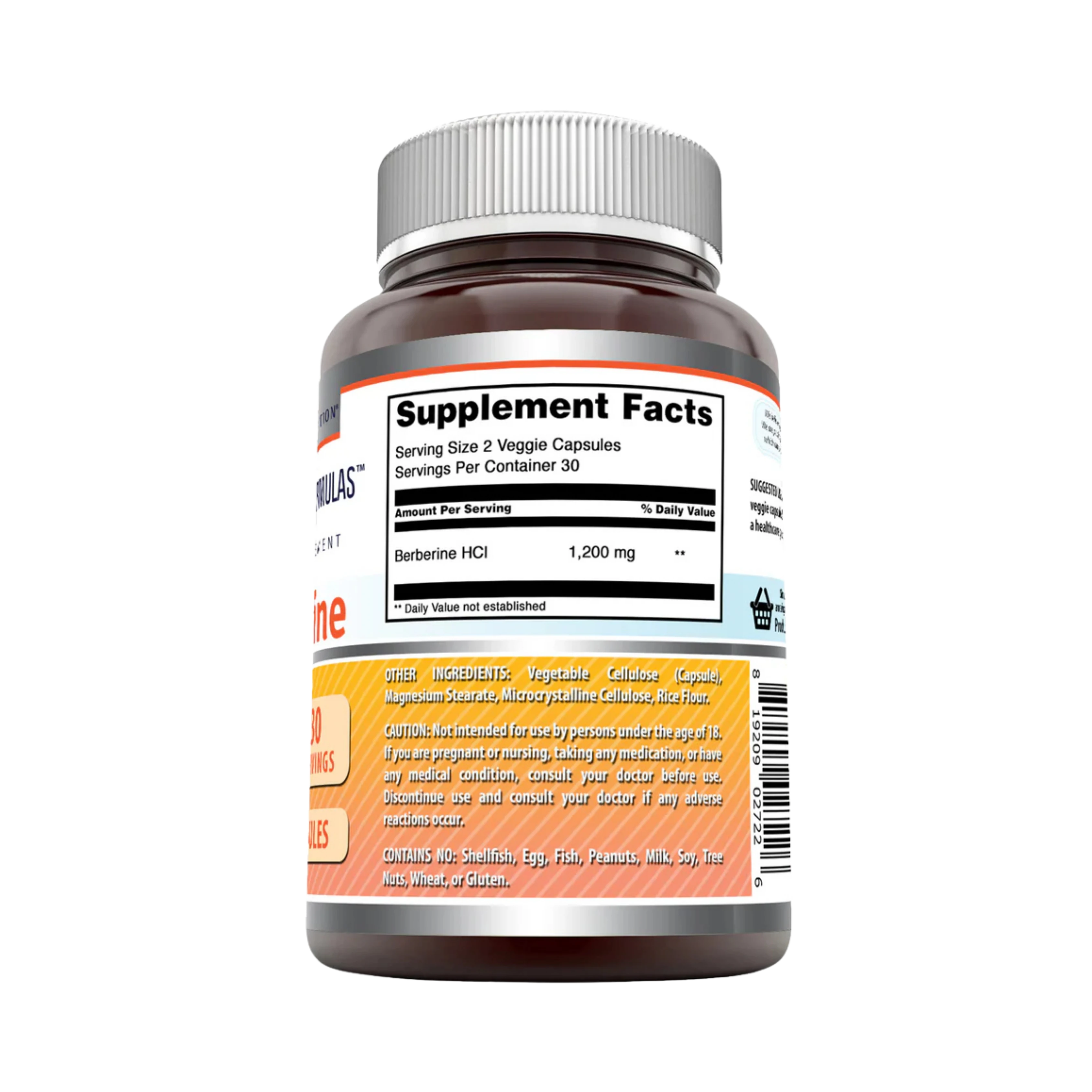 Amazing Formulas Berberine, 1200 Mg Per Serving, 60 Veggie Capsules