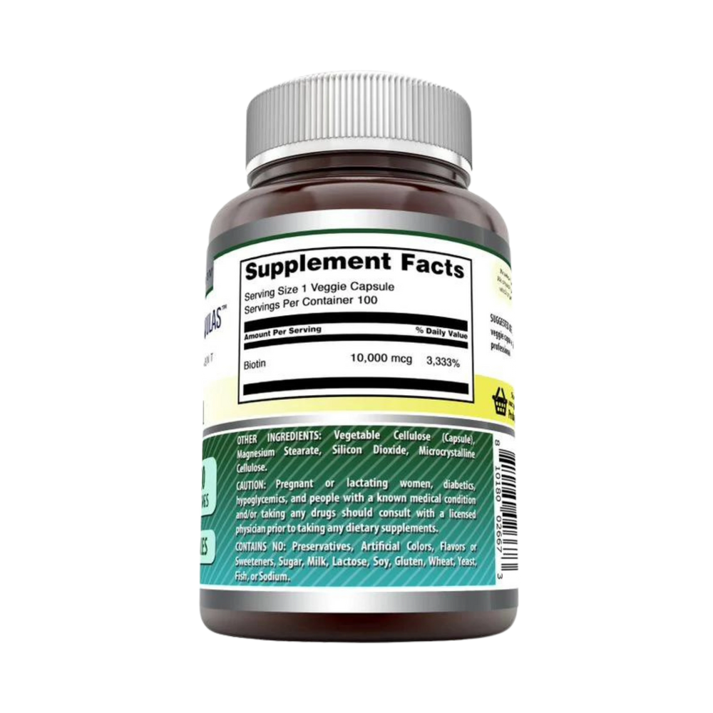 Amazing Formulas, Biotin Supplement, 10,000 mcg, 100 Capsules