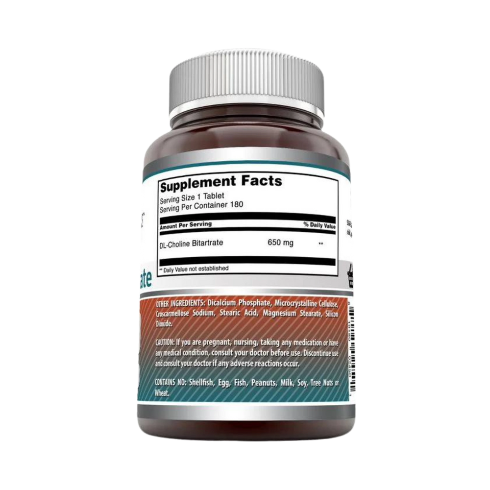 Amazing Formulas, Choline Bitartrate, 650 Mg, 180 Capsules