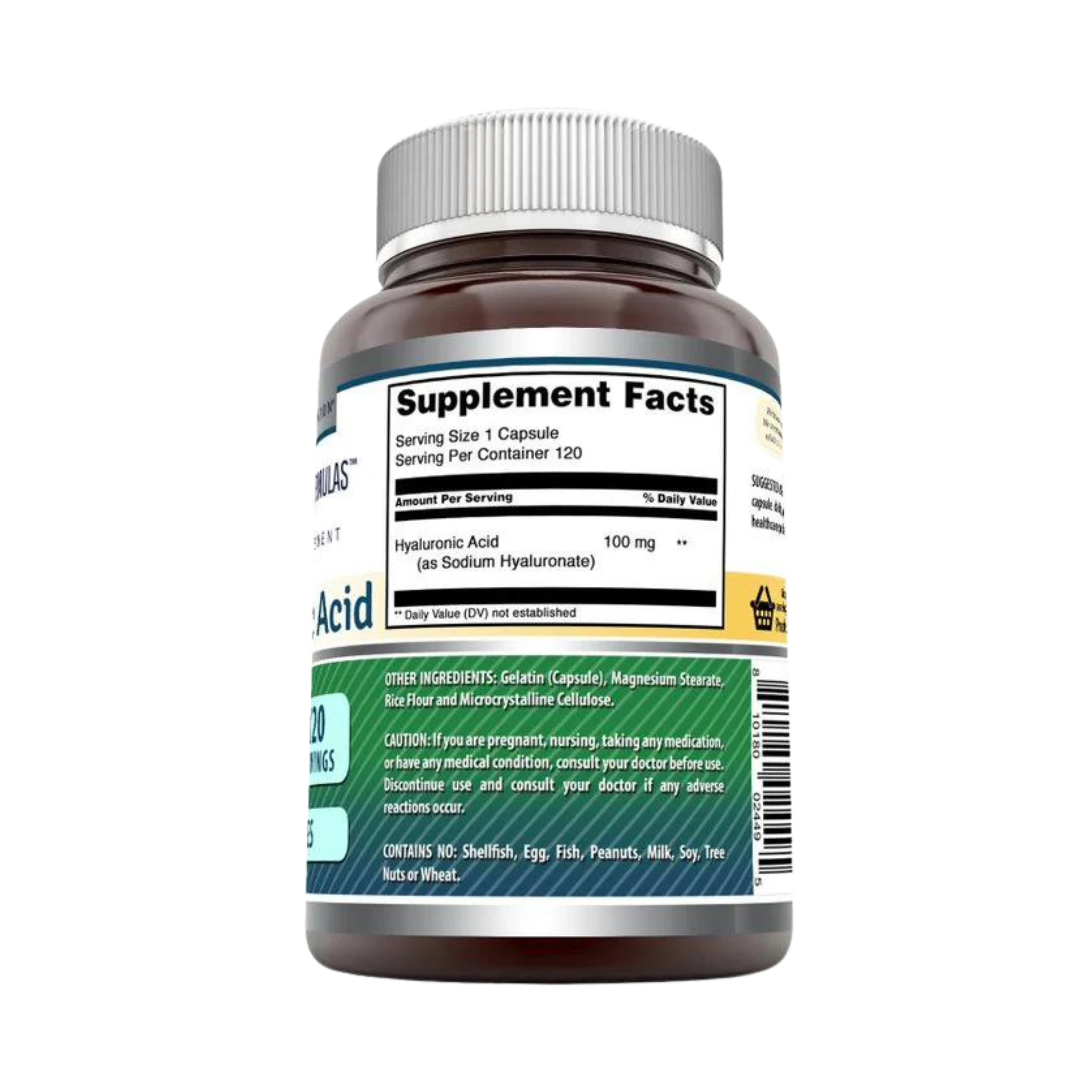 Amazing Formulas, Hyaluronic Acid, 100 mg, 120 Capsules