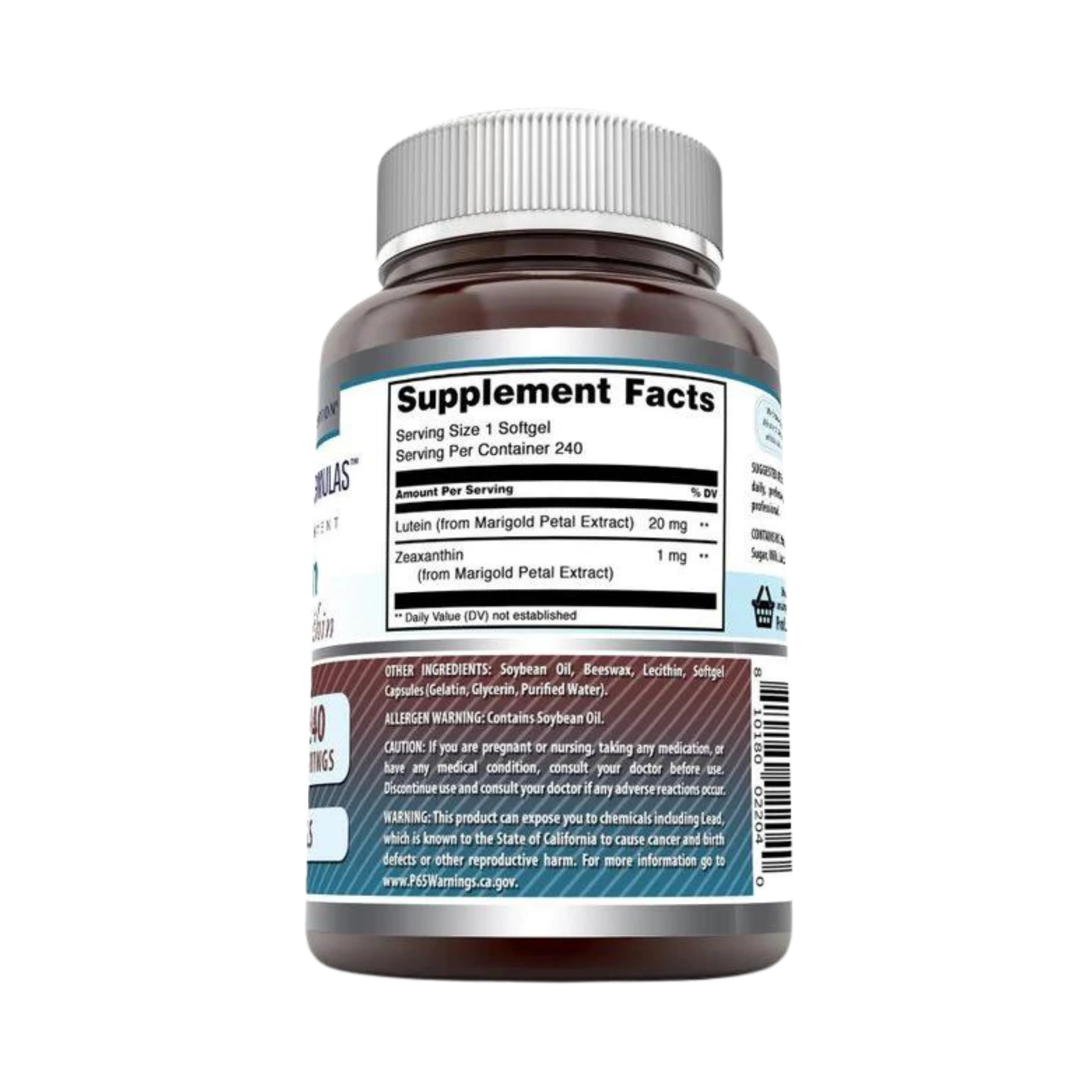 Amazing Formulas, Lutein 20 mg with Zeaxanthin 800 mcg, 240 Softgels
