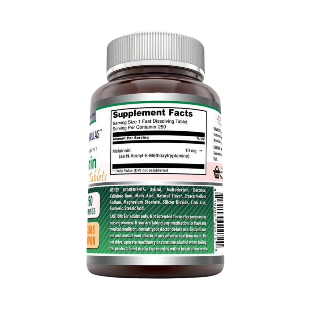 Amazing Formulas, Melatonin Quick Dissolve, Citrus Flavor, 10 Mg, 250 Tablets