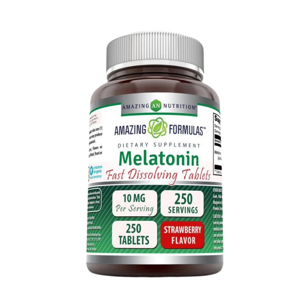 Amazing Formulas, Melatonin Quick Dissolve, Strawberry Flavor, 10 Mg, 250Tablets