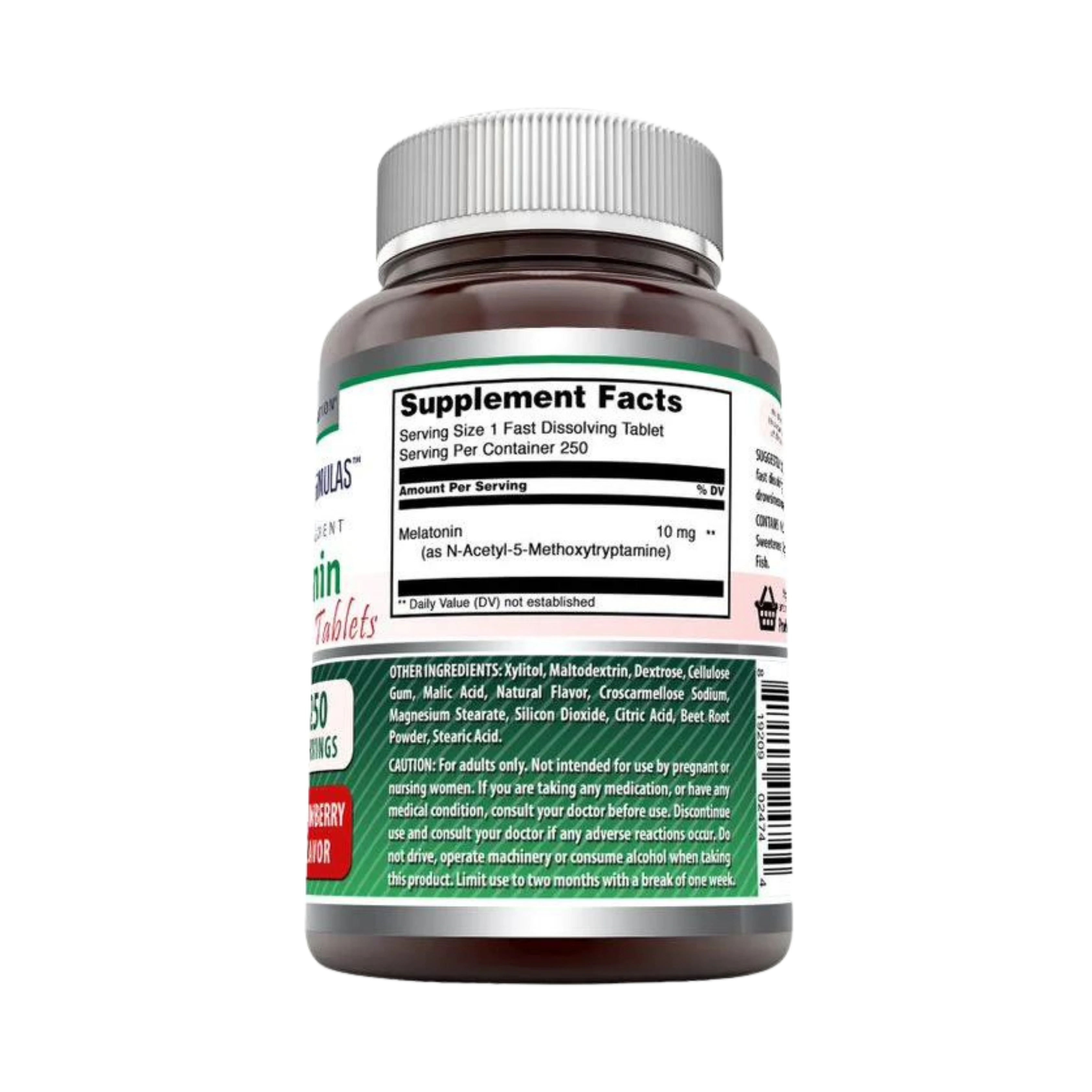 Amazing Formulas, Melatonin Quick Dissolve, Strawberry Flavor, 10 Mg, 250Tablets