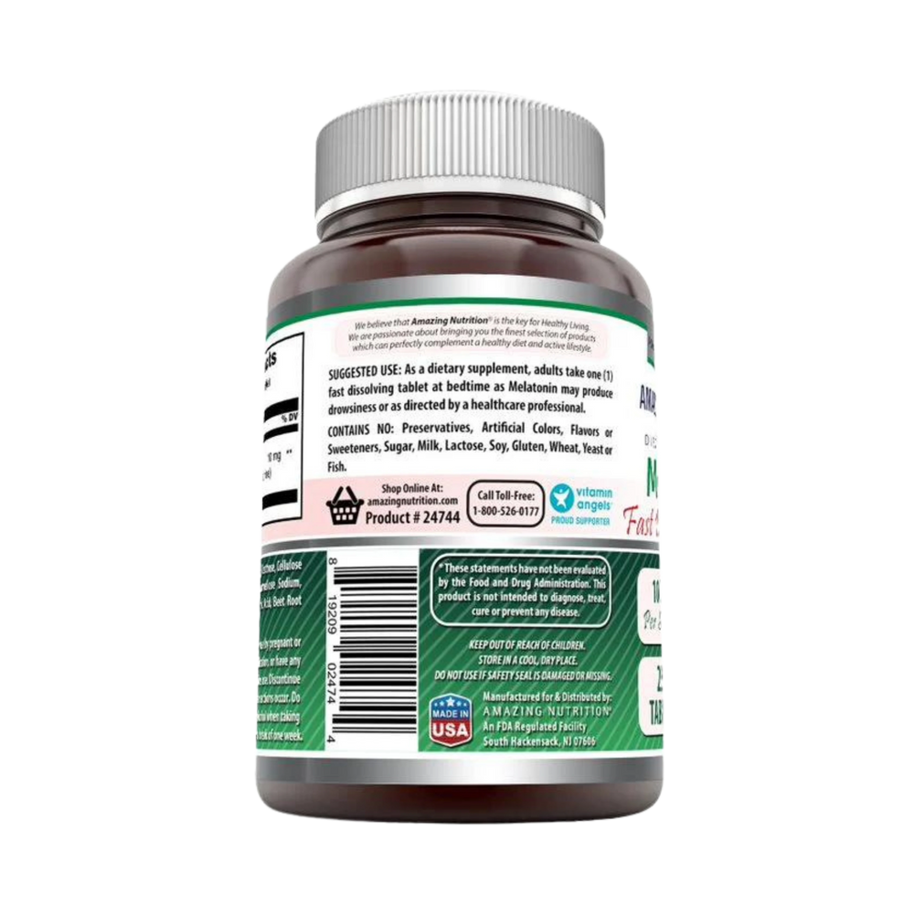 Amazing Formulas, Melatonin Quick Dissolve, Strawberry Flavor, 10 Mg, 250Tablets