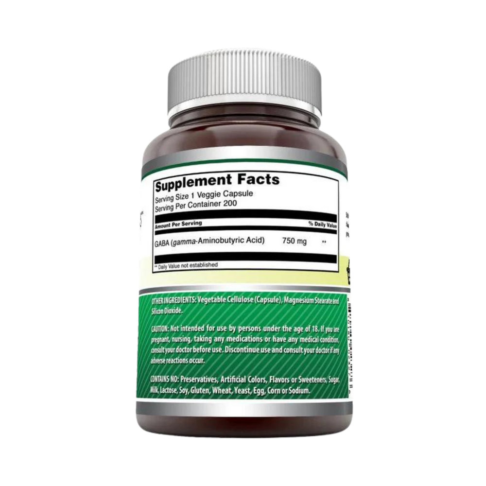 Amazing Formulas, Pharma GABA, 750 Mg, 100 Veggie Capsules