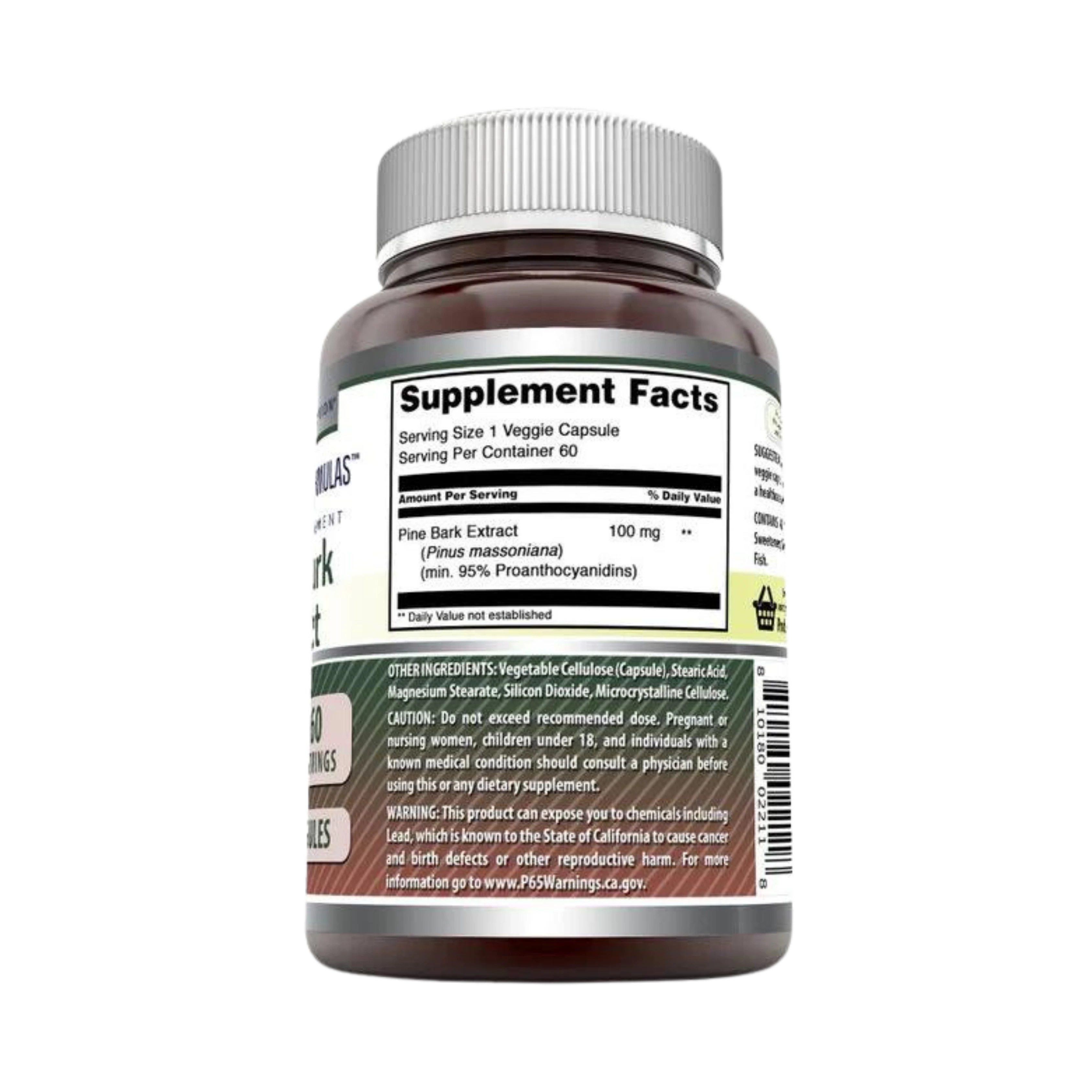 Amazing Formulas, Pine Bark Extract, 100 Mg, 60 Veggie Capsules