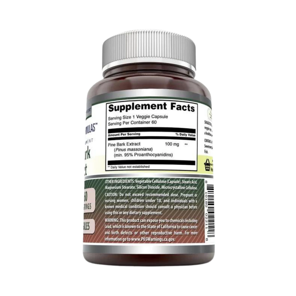 Amazing Formulas, Pine Bark Extract, 100 Mg, 60 Veggie Capsules