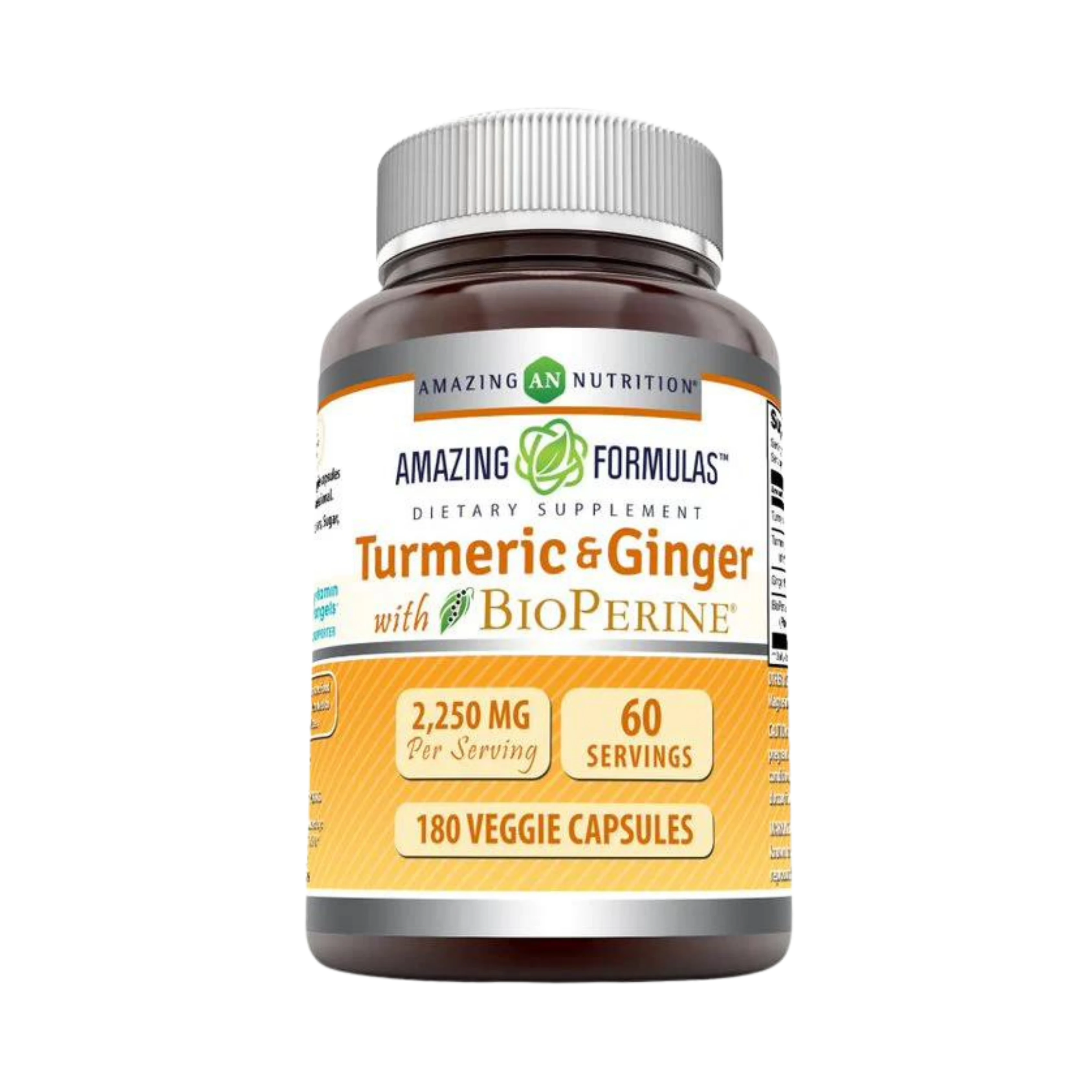 Amazing Formulas, Turmeric Curcumin BioPerine, 2250 Mg, 180 Veggie Capsules