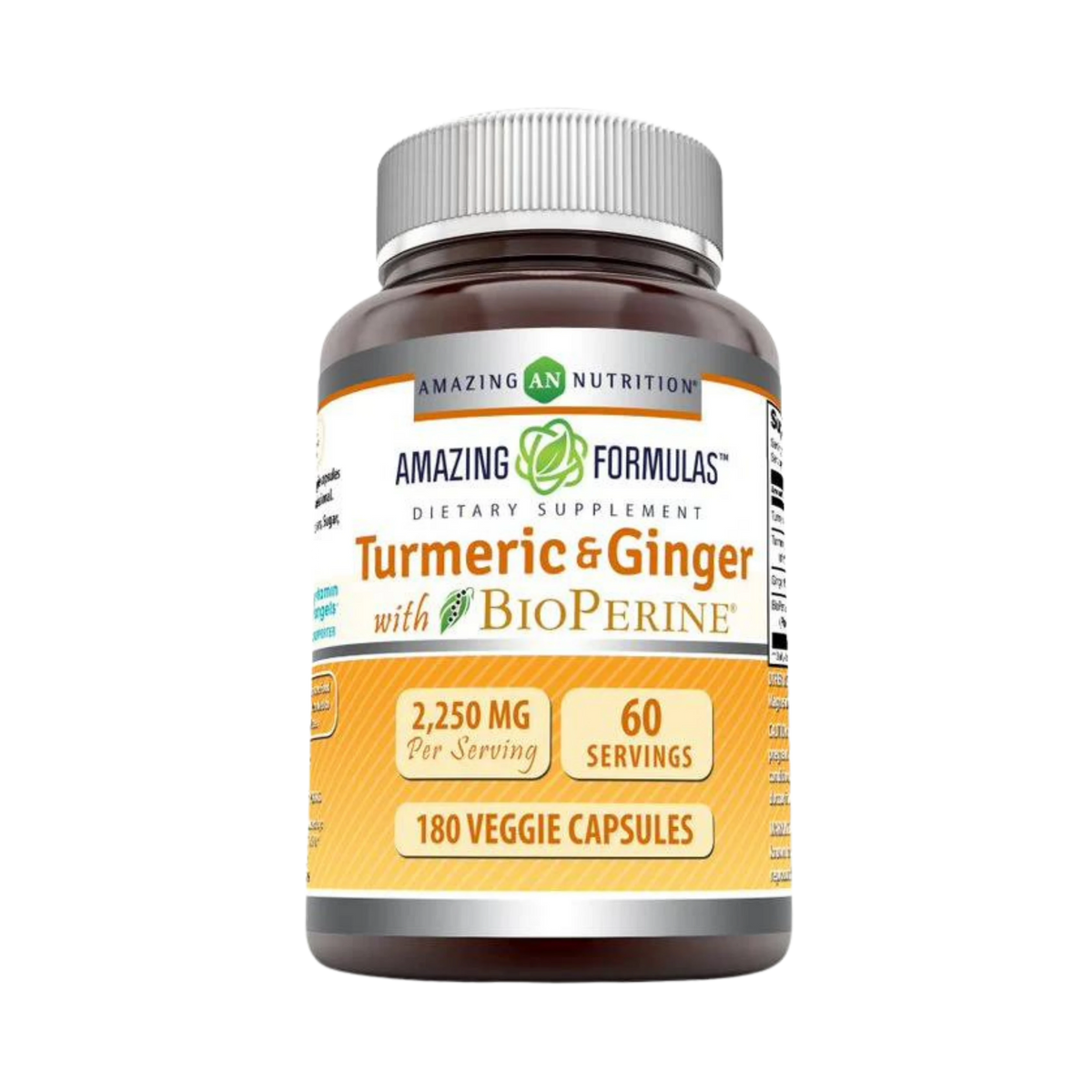 Amazing Formulas, Turmeric Curcumin BioPerine, 2250 Mg, 180 Veggie Capsules