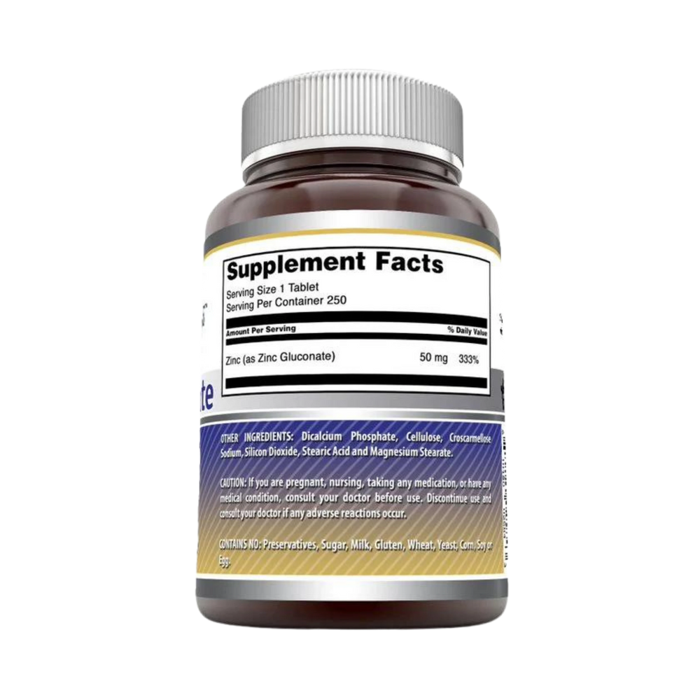 Amazing Formulas, Zinc Gluconate, 50 Mg, 250 Tablets