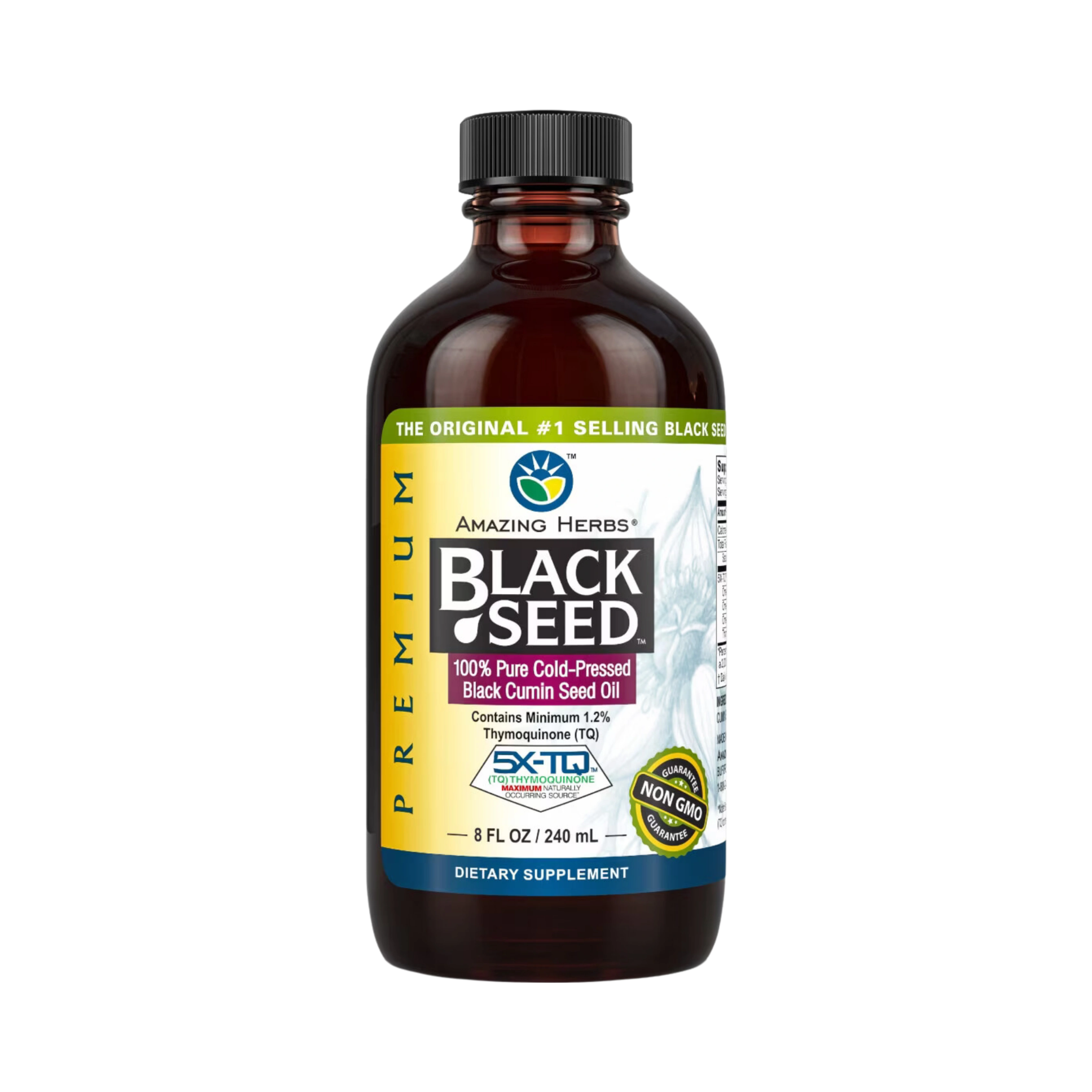 Amazing Herbs, Black Seed, 100% Pure Cold-Pressed Black Cumin Seed Oil, 8 Fl Oz