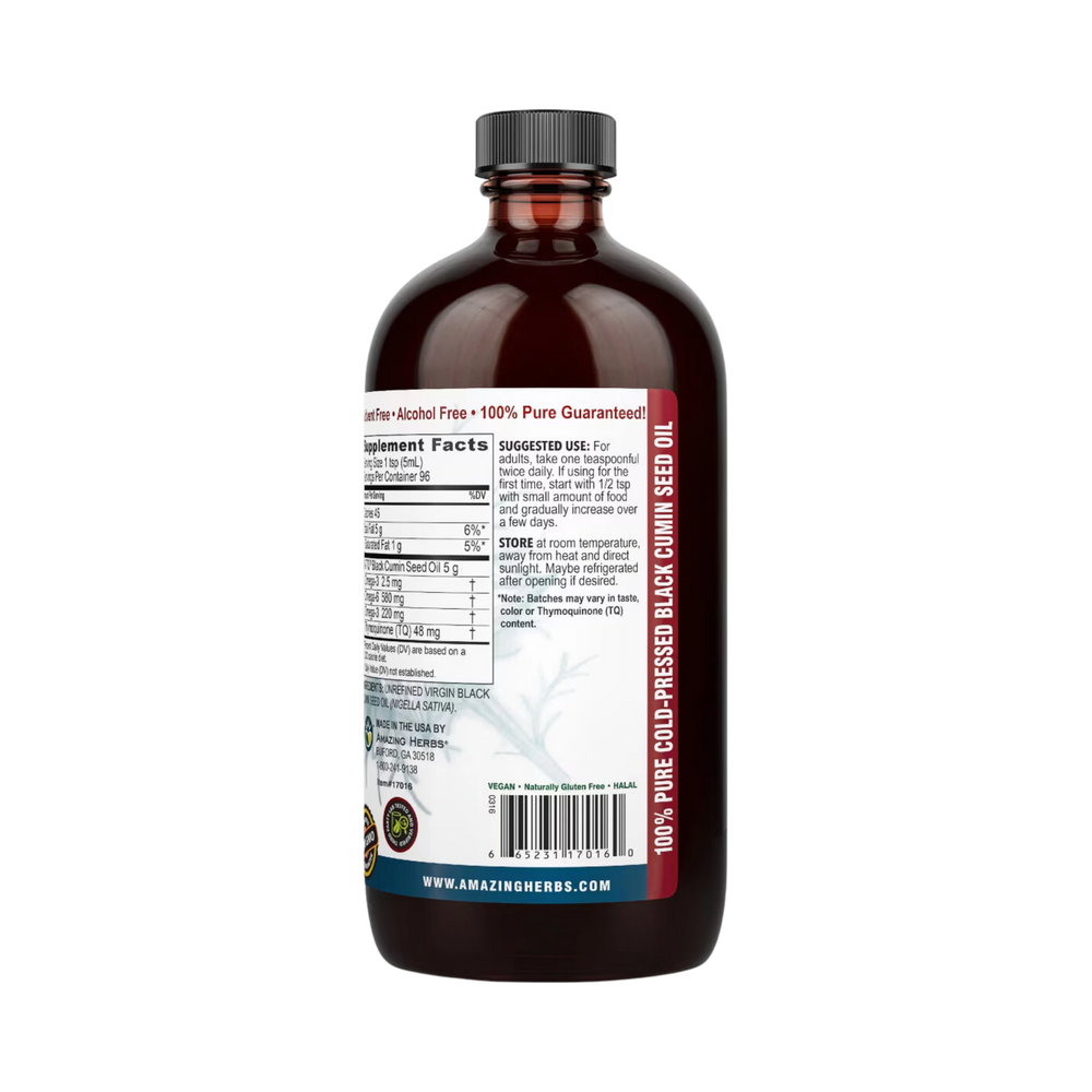 Amazing Herbs, Egyptian Black Seed Oil, 16 Oz