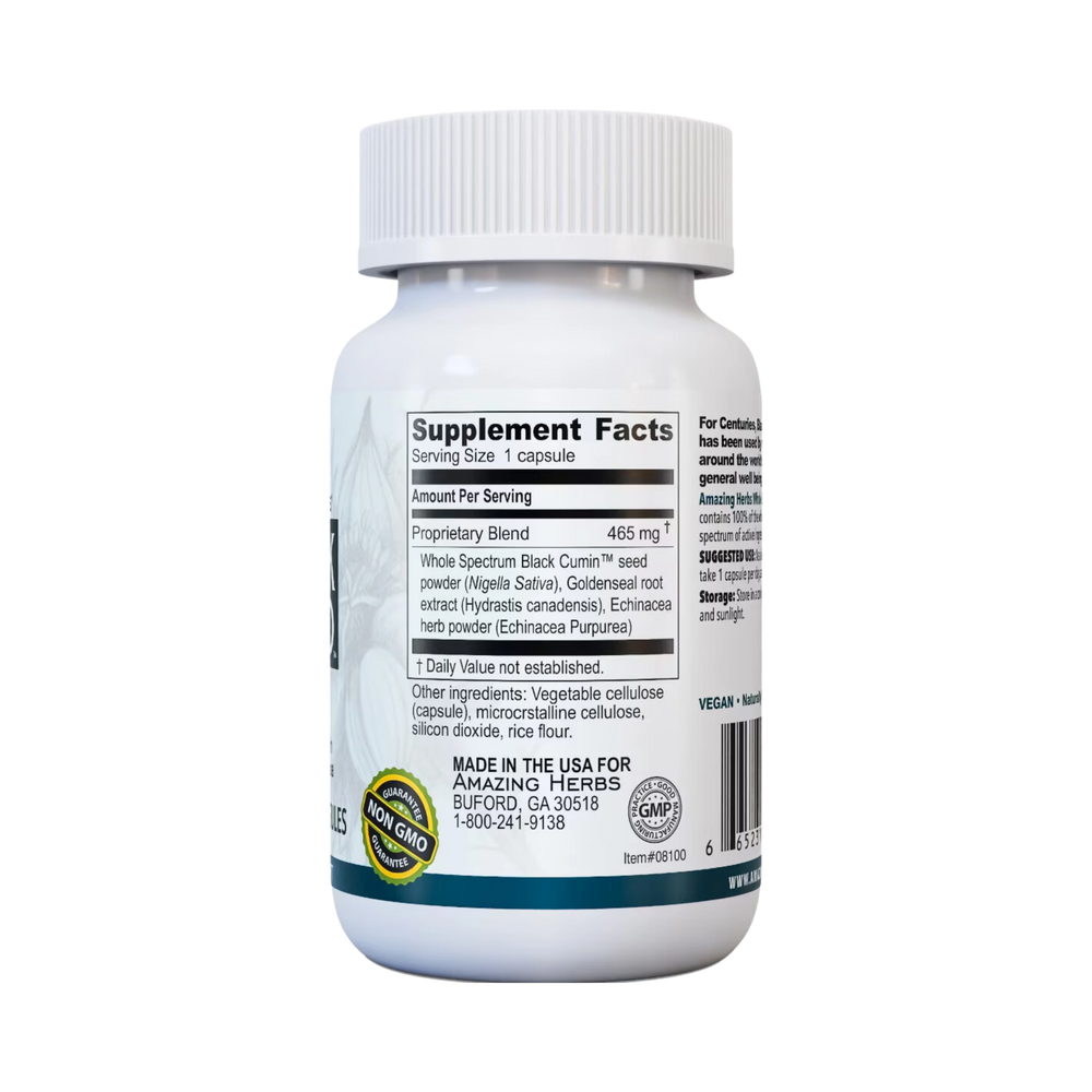 Amazing Herbs, Whole Spectrum Black Seed Gold, 60 Capules