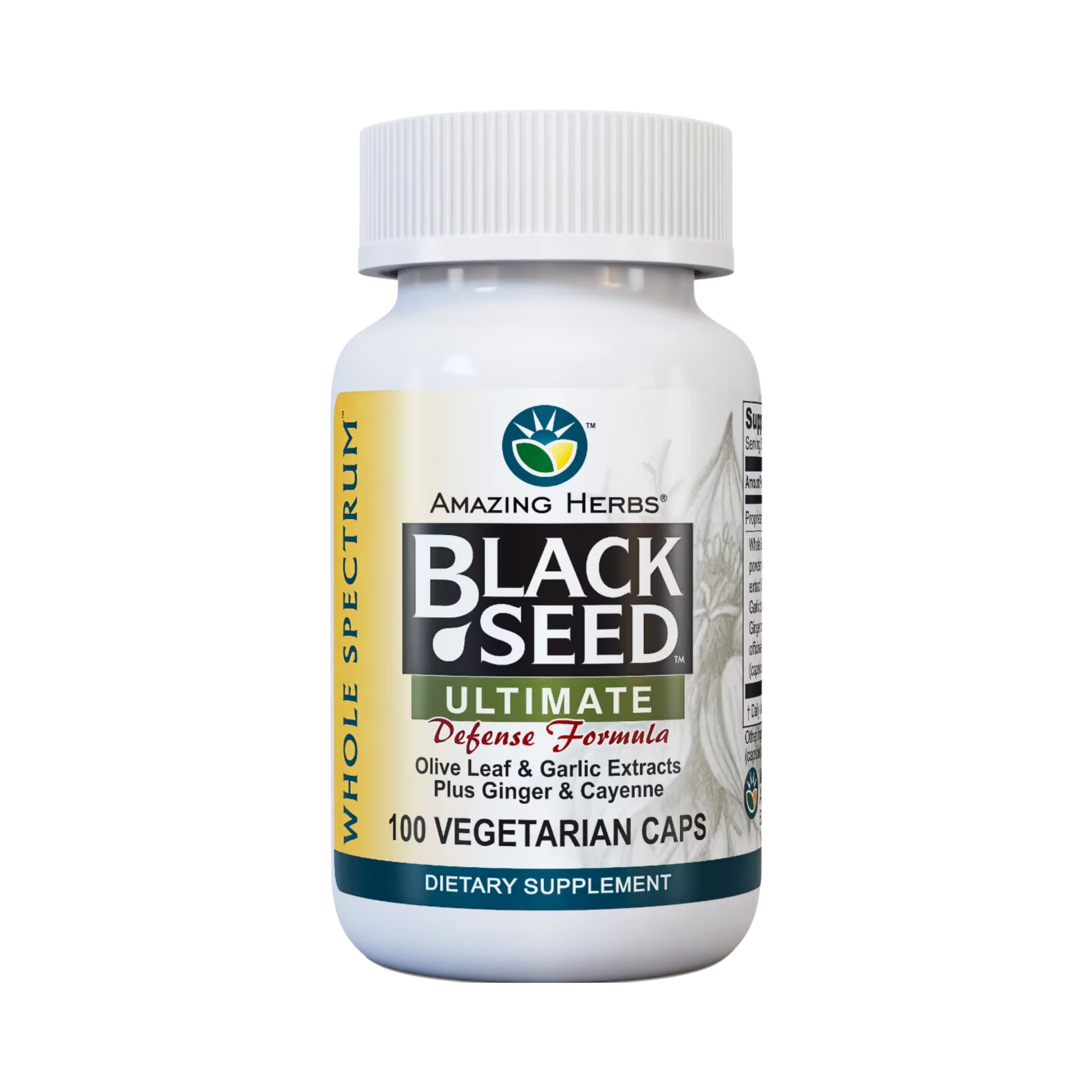 Amazing Herbs, Whole Spectrum, Black Seed, Ultimate Defense Formula, 100 Vegetarian Caps