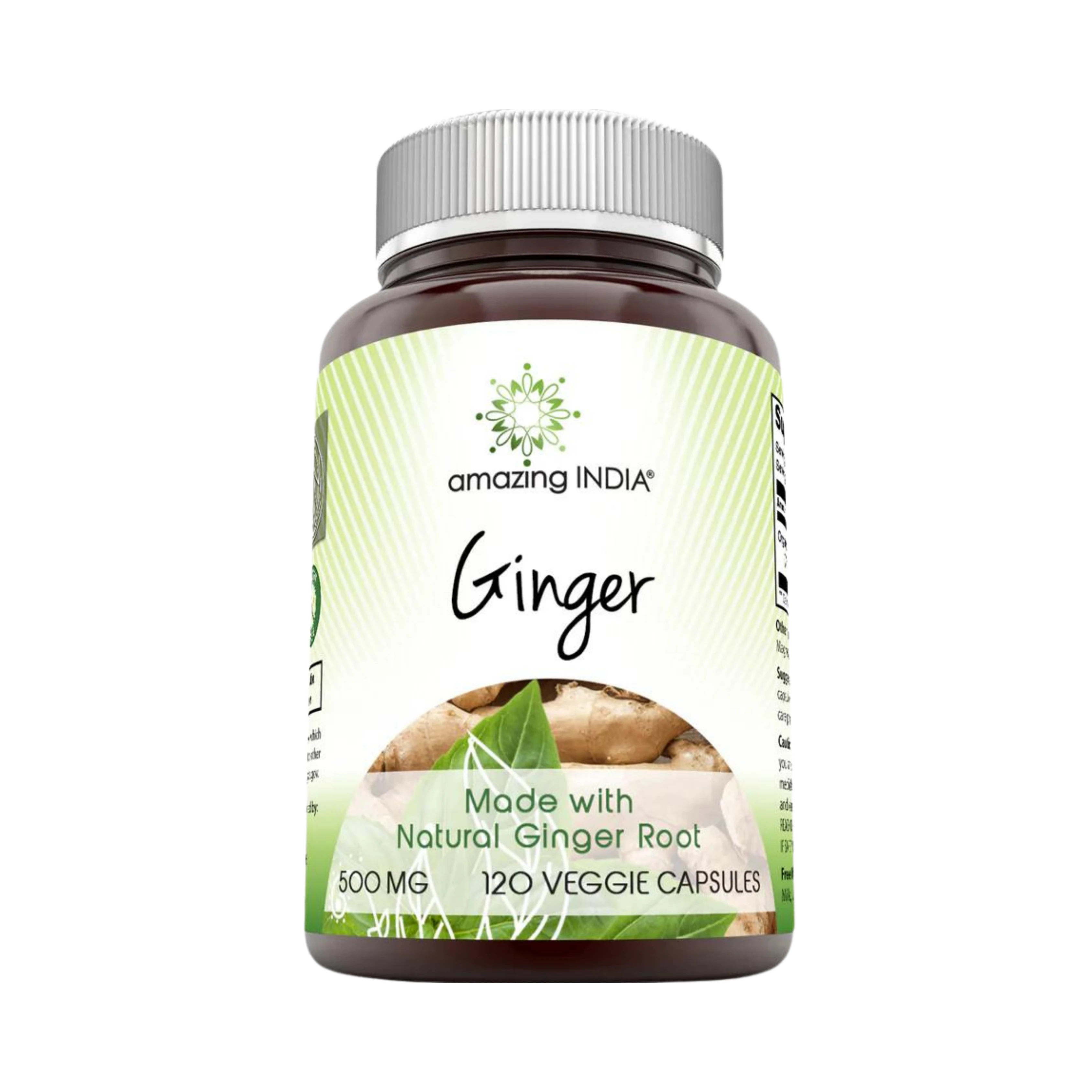 Amazing India, Organic Ginger, 500 Mg, 120 Vegiee Capsules
