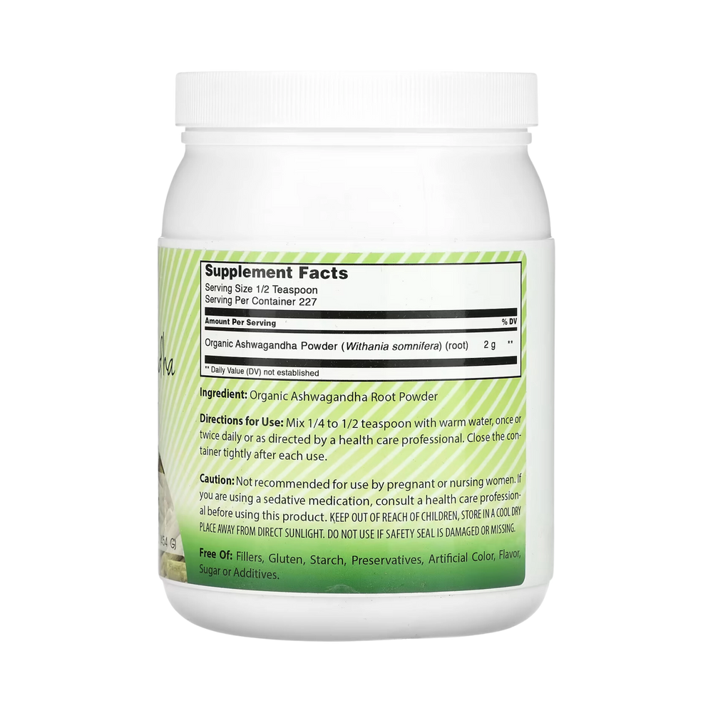 Amazing India, USDA Certified Organic Ashwagandha Powder, 16 Oz