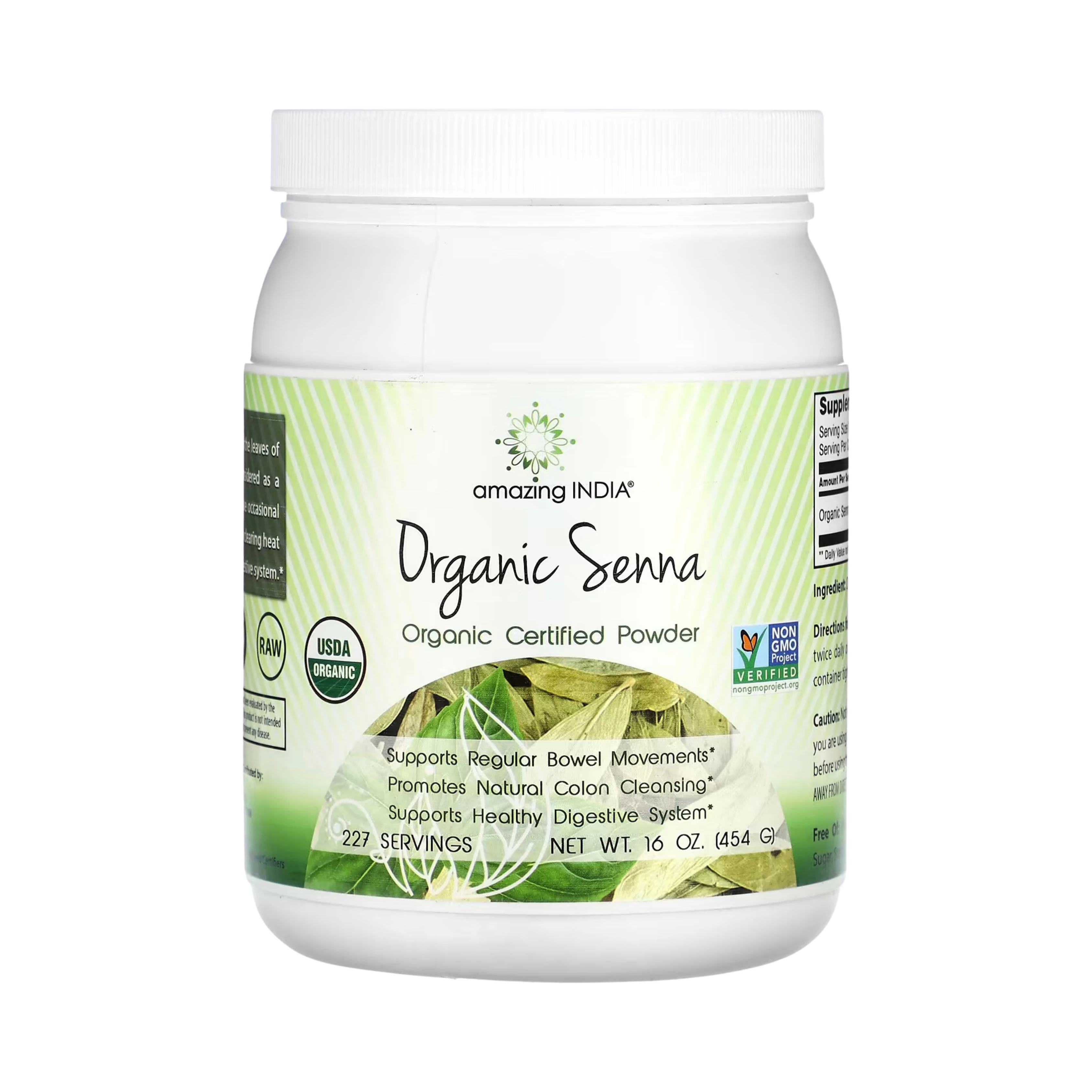 Amazing India, USDA Certified Organic Senna Powder, 16 Oz