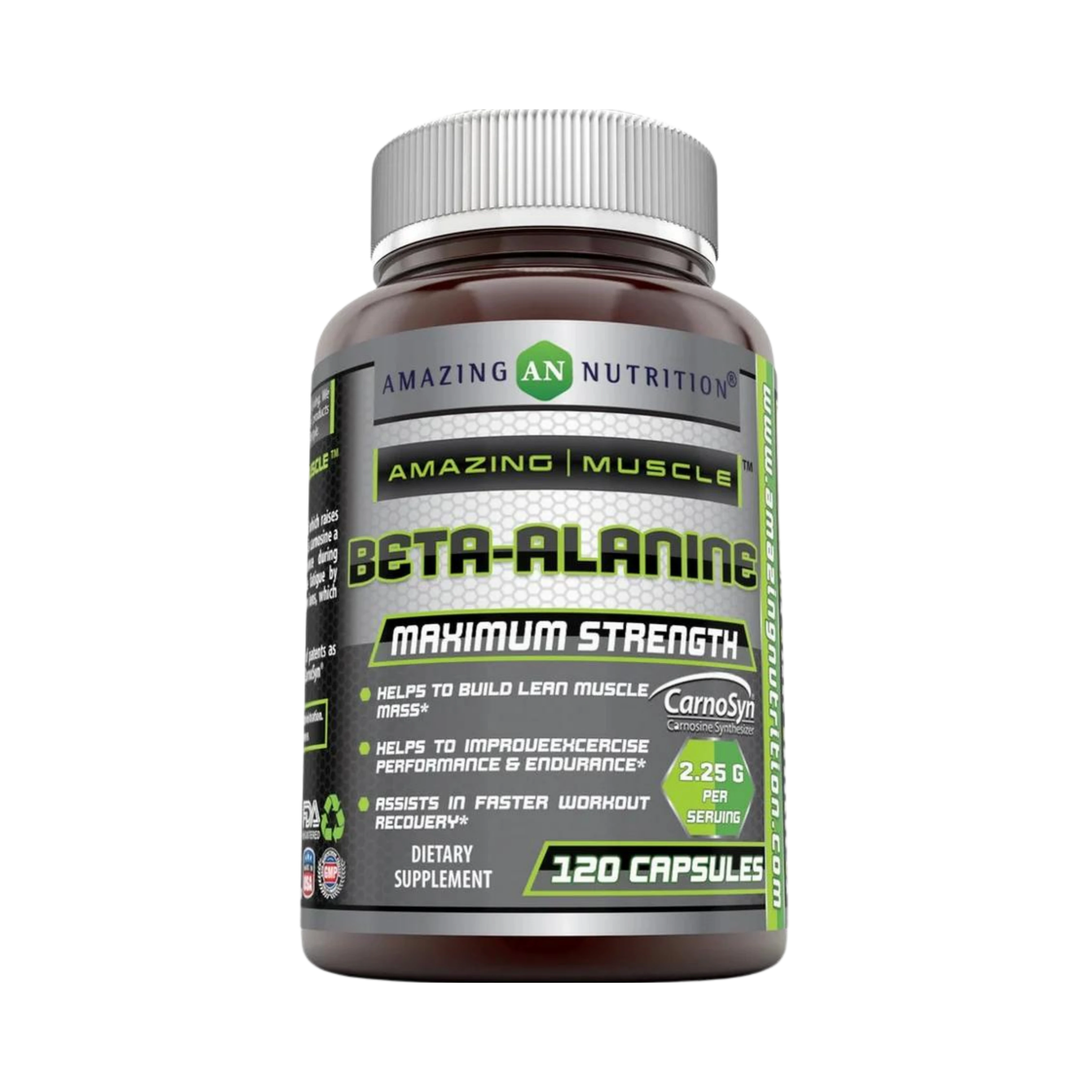 Amazing Muscle, 100% Pure Beta Alanine Powder, 500 Gm, 120 Capsules