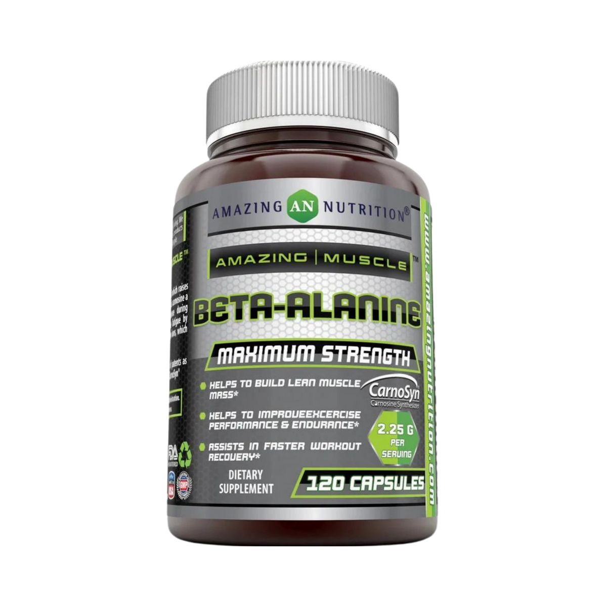 Amazing Muscle, 100% Pure Beta Alanine Powder, 500 Gm, 120 Capsules