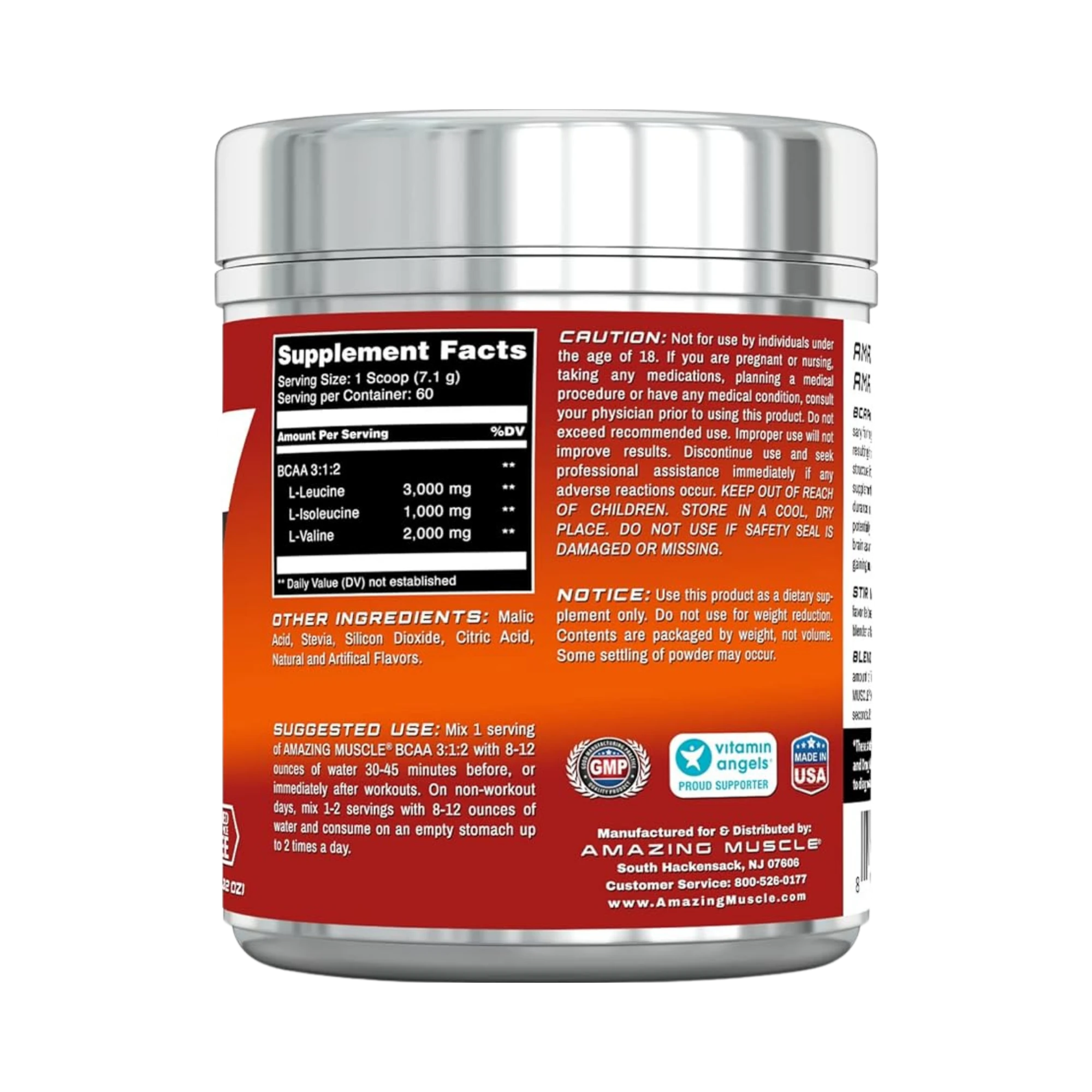 Amazing Muscle, BCAA 3:1:2 Branched Chain Amino Acid, Fruit Punch, 60 servings