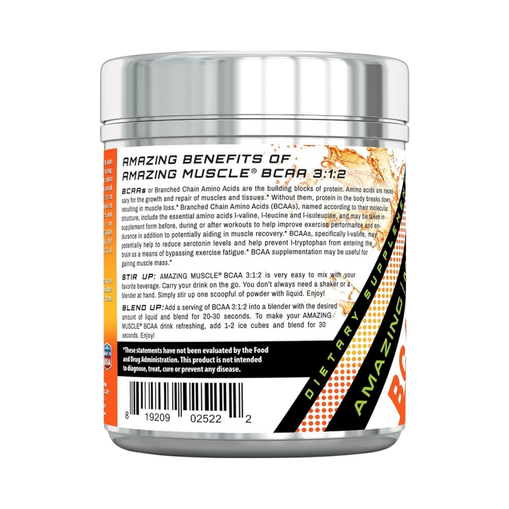 Amazing Muscle, BCAA 3:1:2 Branched Chain Amino Acid, Orange, 60 servings