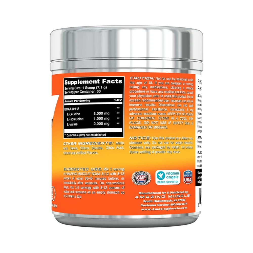 Amazing Muscle, BCAA 3:1:2 Branched Chain Amino Acid, Orange, 60 servings