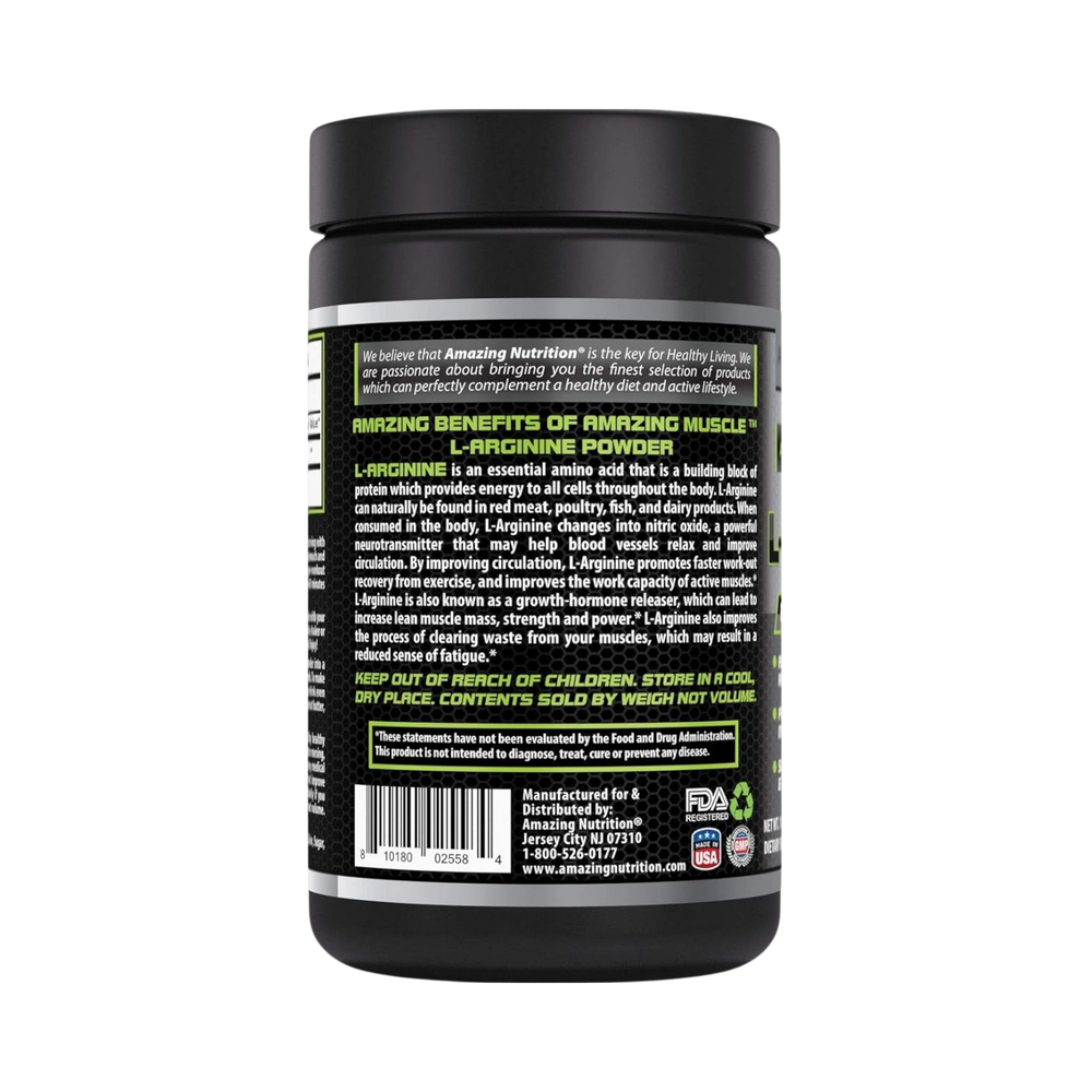 Amazing Muscle, L Arginine Essential Amino Acid Powder, Unflavored, 1 Lb