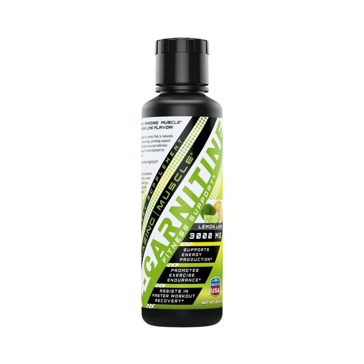 Amazing Muscle, L Carnitine 3000, Lemon Lime Flavor, 16 Fl Oz