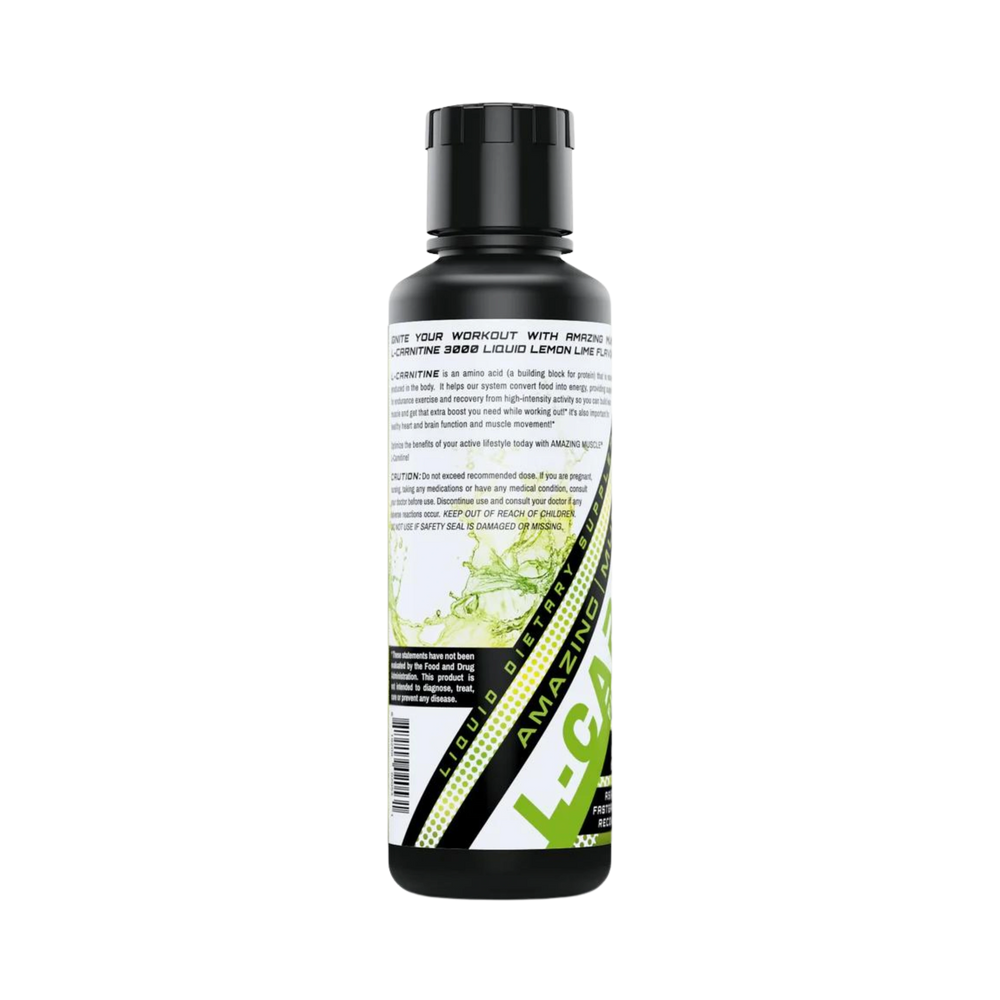Amazing Muscle, L Carnitine 3000, Lemon Lime Flavor, 16 Fl Oz