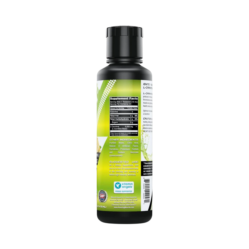 Amazing Muscle, L Carnitine 3000, Lemon Lime Flavor, 16 Fl Oz