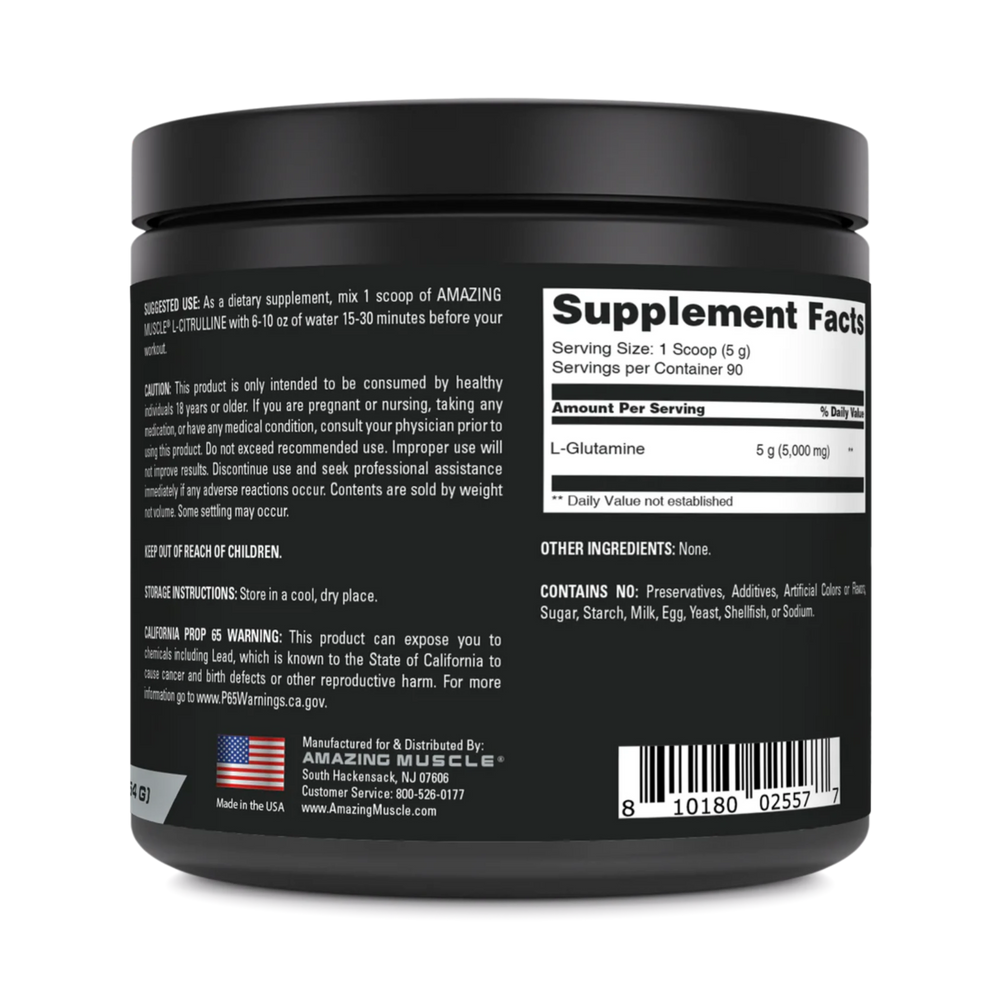 Amazing Muscle, L-Glutamine Powder Supplement, Unflavored, 1 Lb