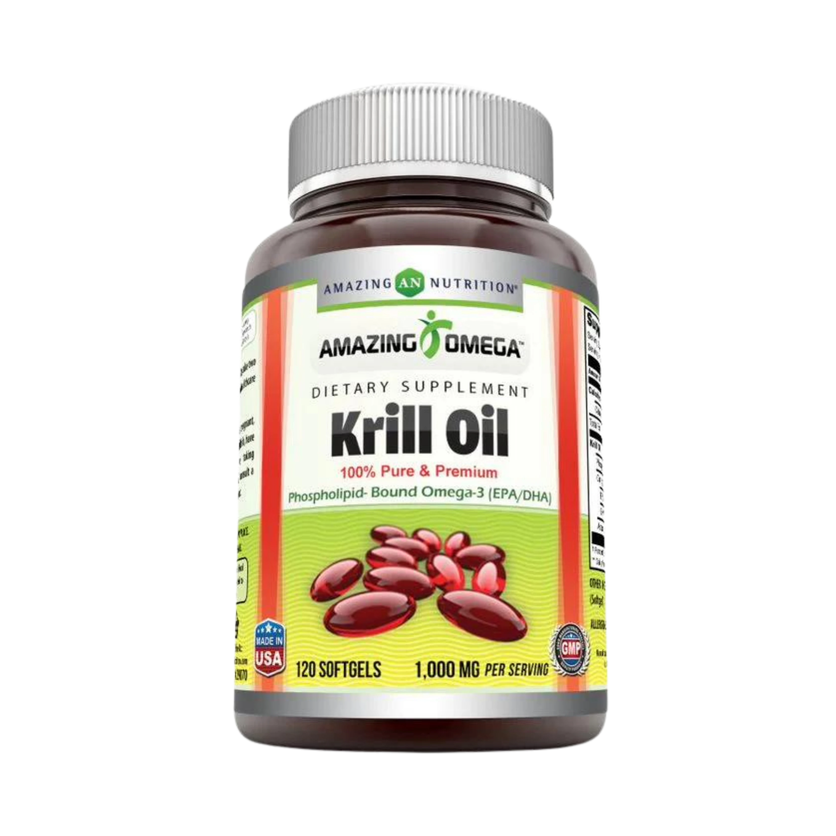 Amazing Omega, Krill Oil with Omega 3s EPA, DHA 1000mg, 120 Softgels