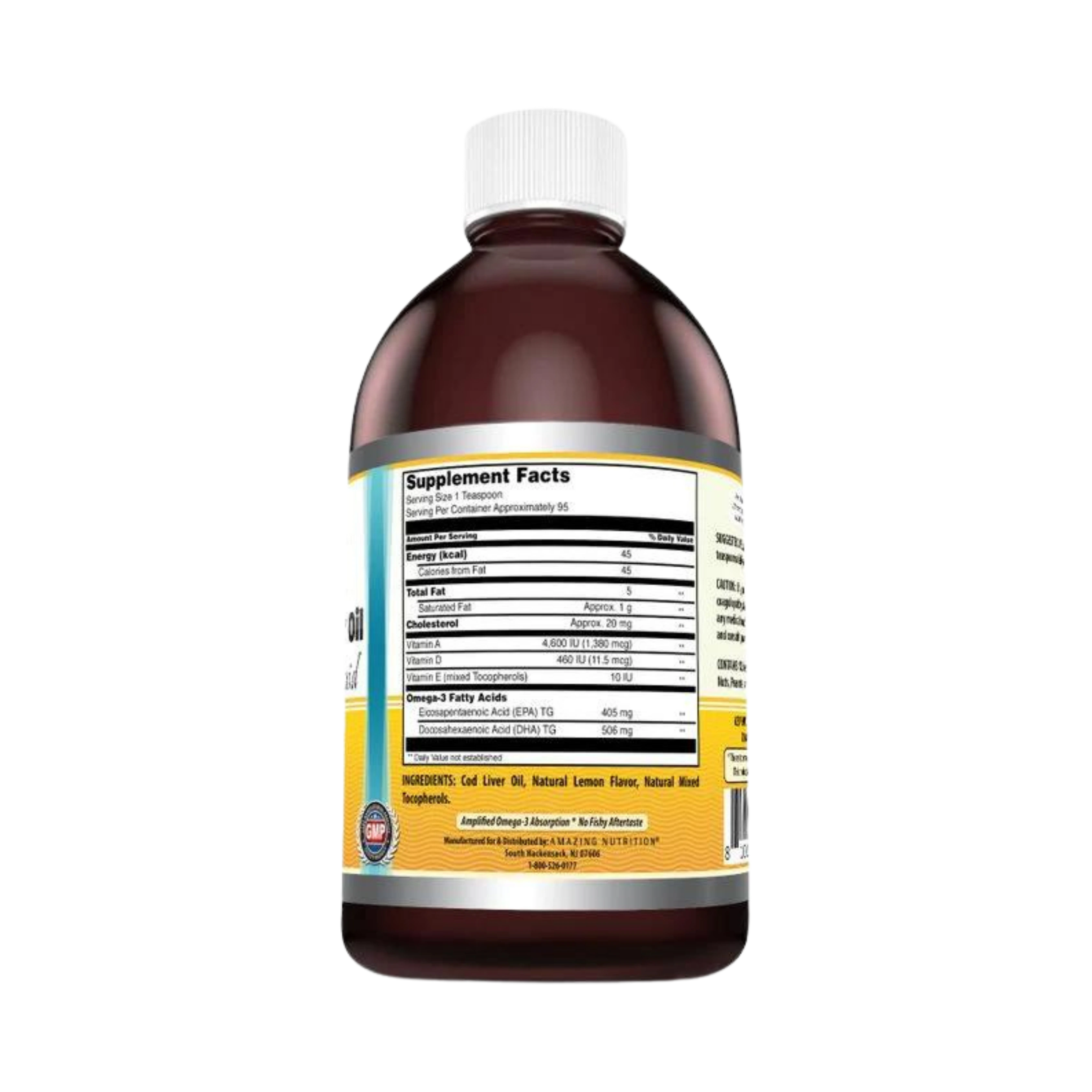 Amazing Omega, Norwegian Cod Liver Oil, Fresh Lemon, 16 Oz