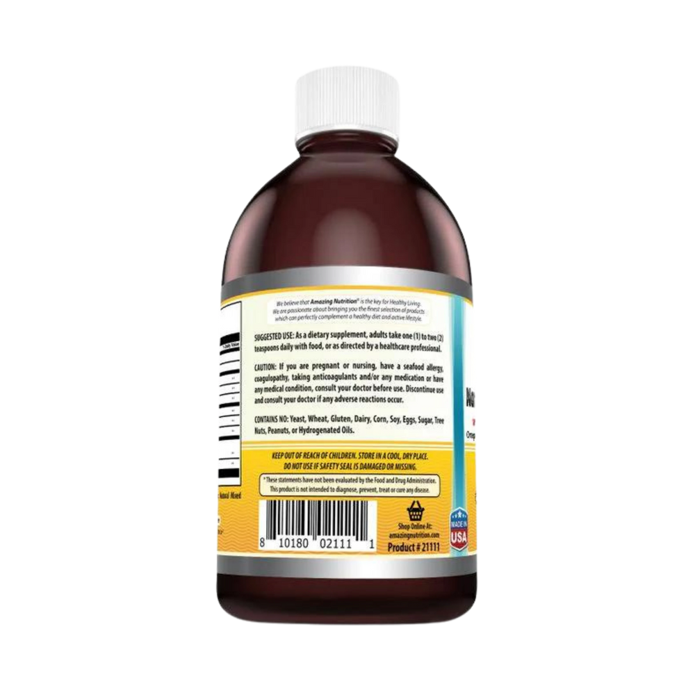 Amazing Omega, Norwegian Cod Liver Oil, Fresh Lemon, 16 Oz