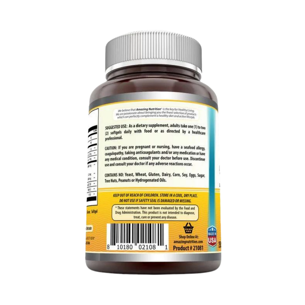 Amazing Omega, Norwegian Cod Liver Oil, Fresh Orange, 1000 Mg, 250 Softgels